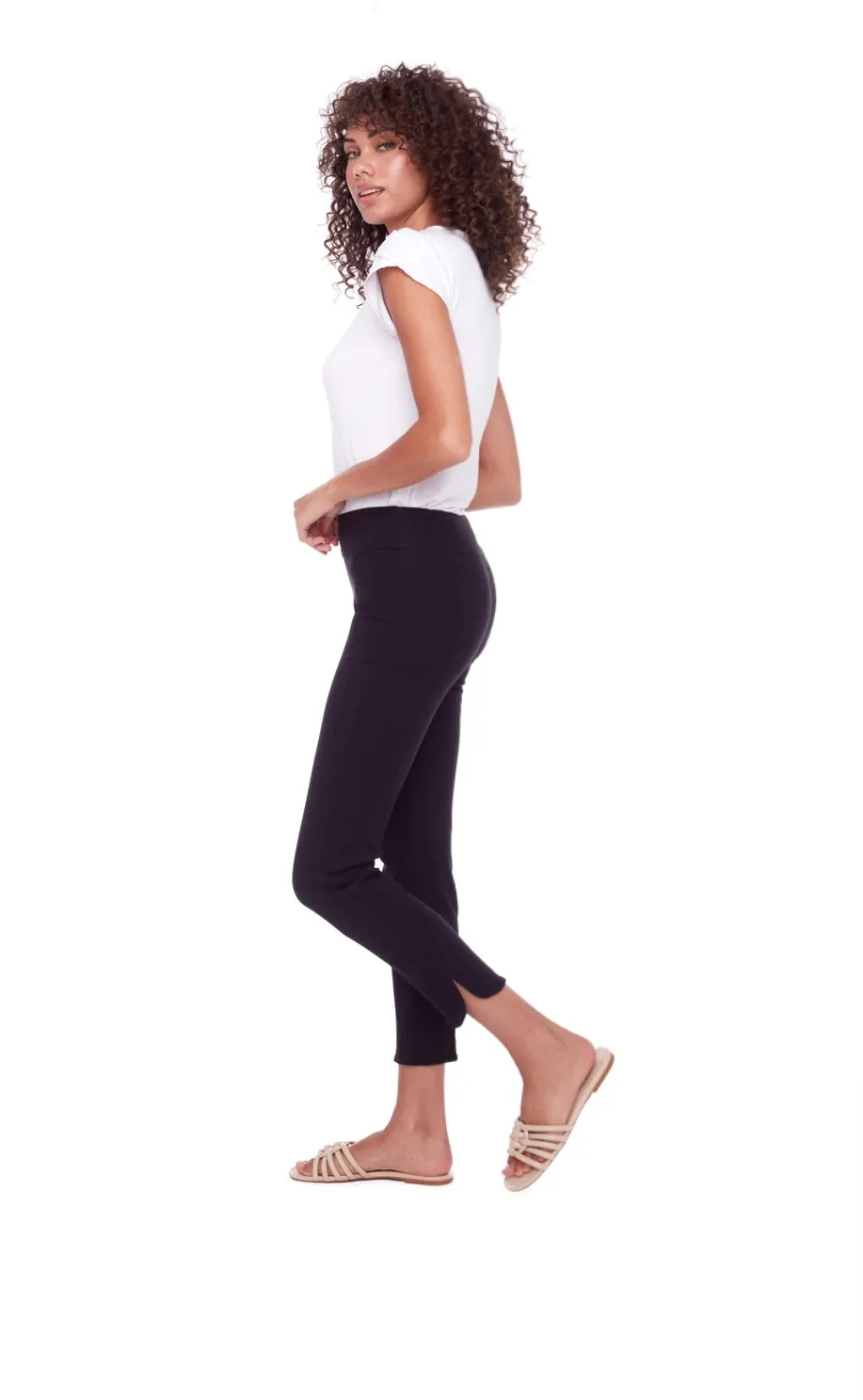 65027A Black Slim Ankle Stretch Capris