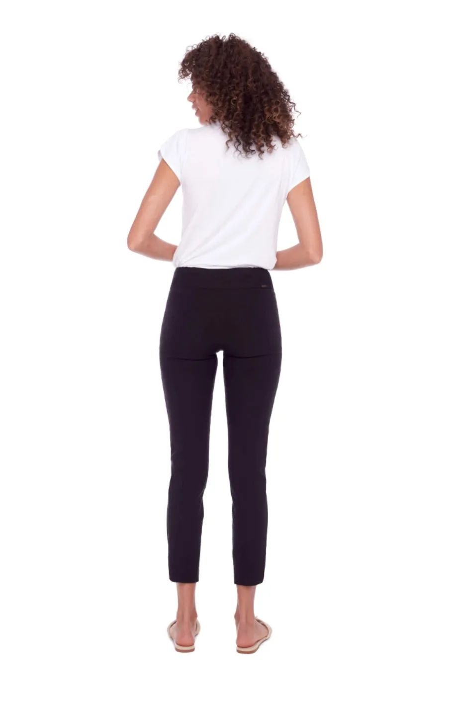 65027A Black Slim Ankle Stretch Capris