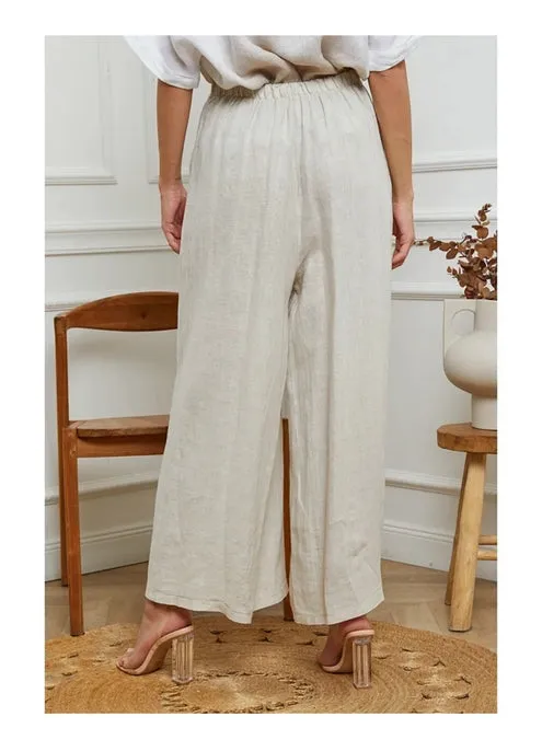 9320 Buttonside Pants 100% Linen