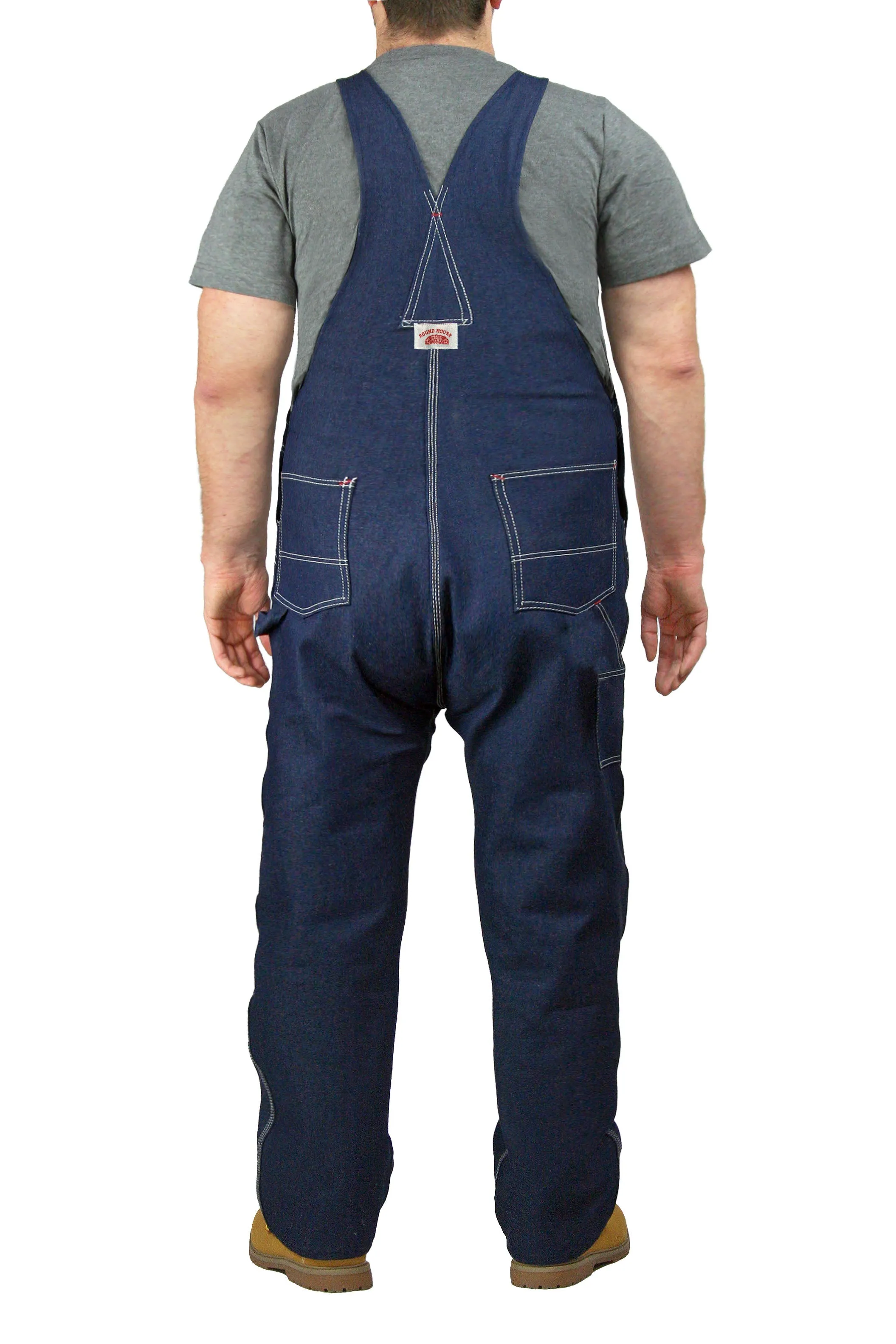 #966/#980 Classic Blue Denim Zipper Fly Bib Overalls (62"-74" Waist) - MADE IN USA