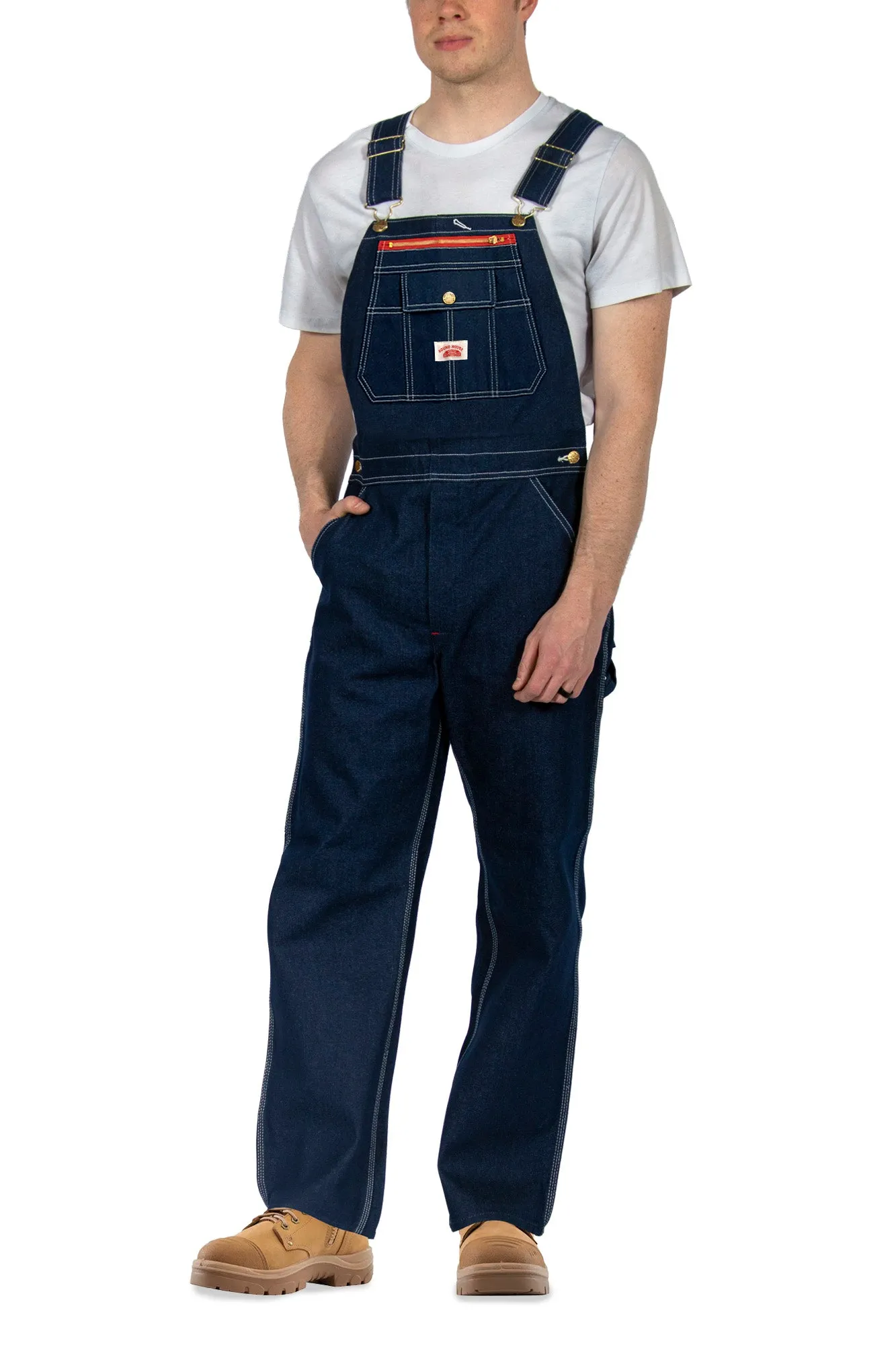 #980 Utility Zipper-Bib Blue Denim Overalls