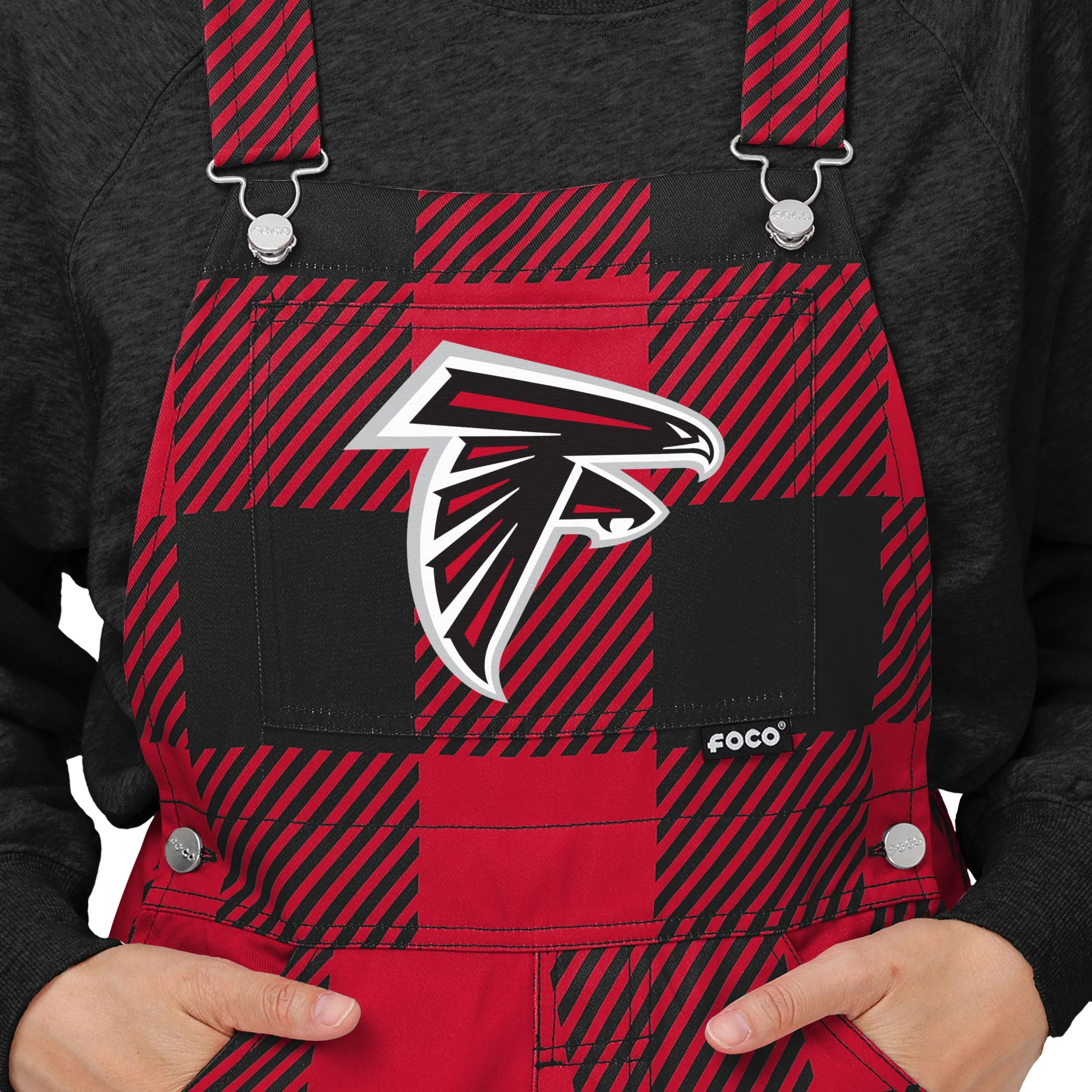 Atlanta Falcons NFL Womens Plaid Bib Overalls