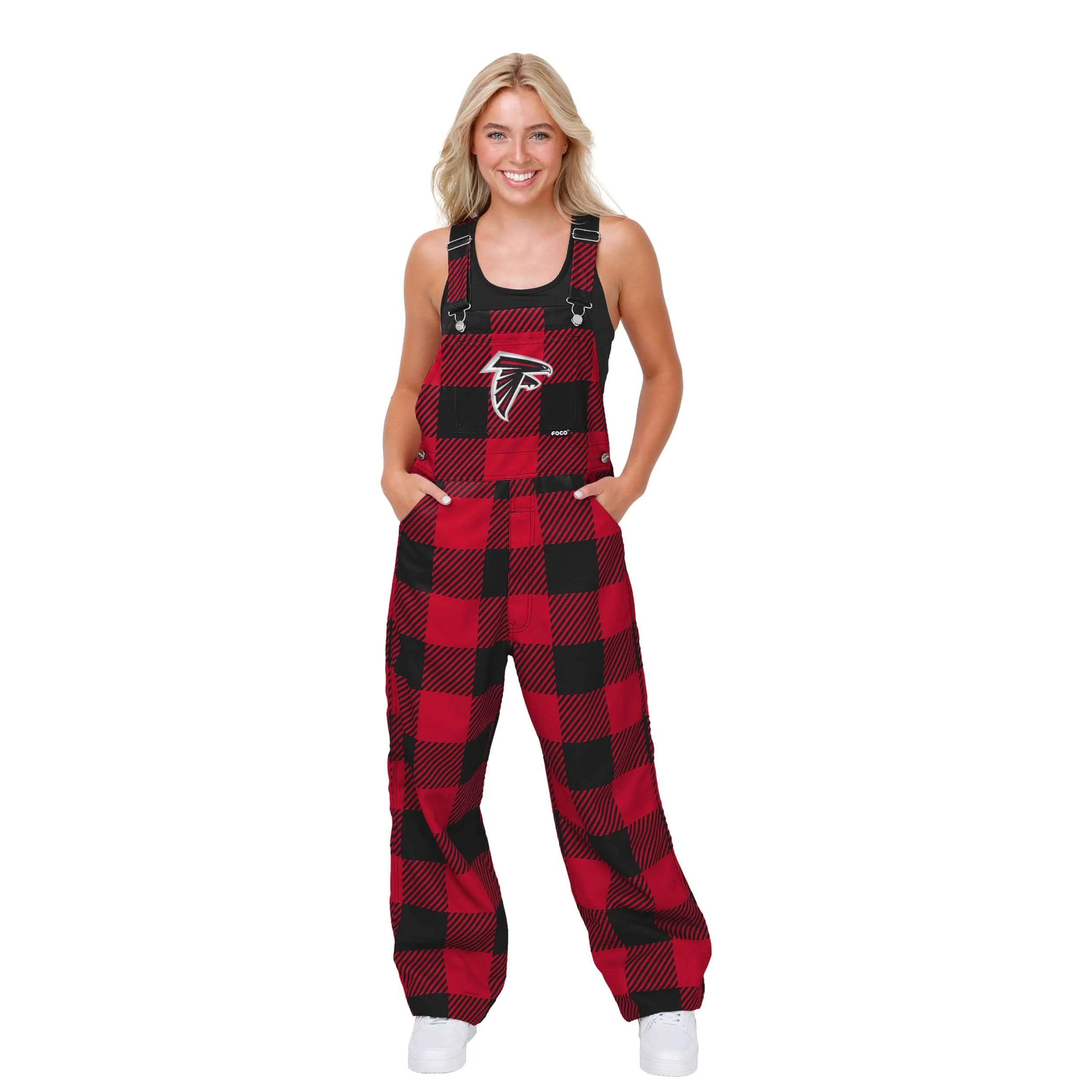 Atlanta Falcons NFL Womens Plaid Bib Overalls