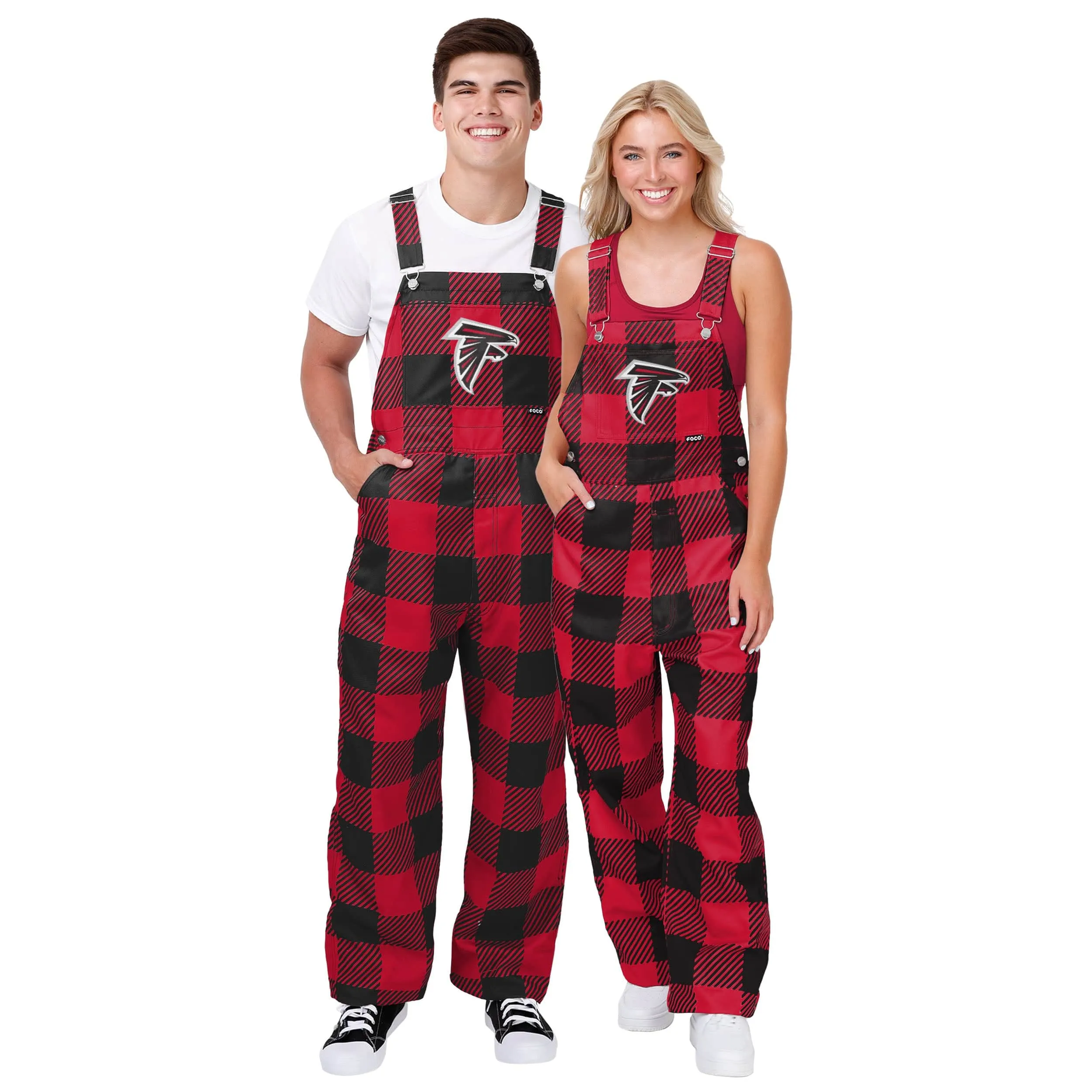 Atlanta Falcons NFL Womens Plaid Bib Overalls