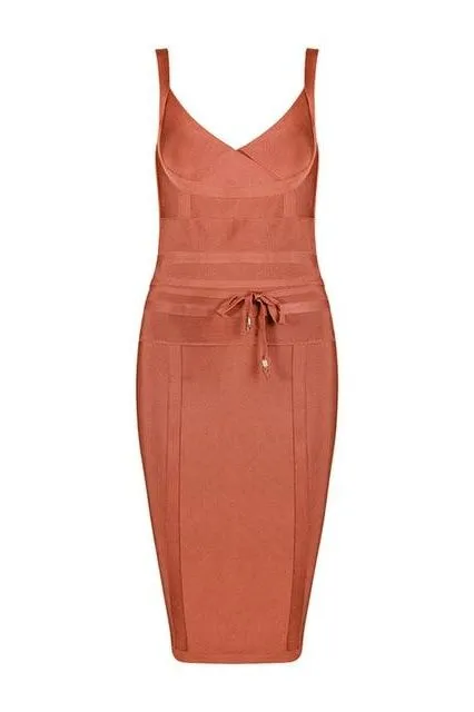 Bek Bandage Dress - Tan Brown