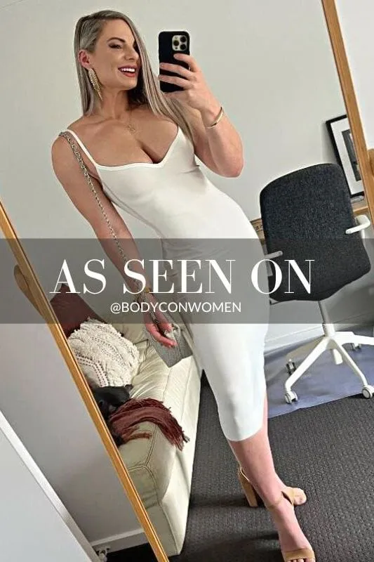 Blanche Bandage Midi Dress - Pearl White