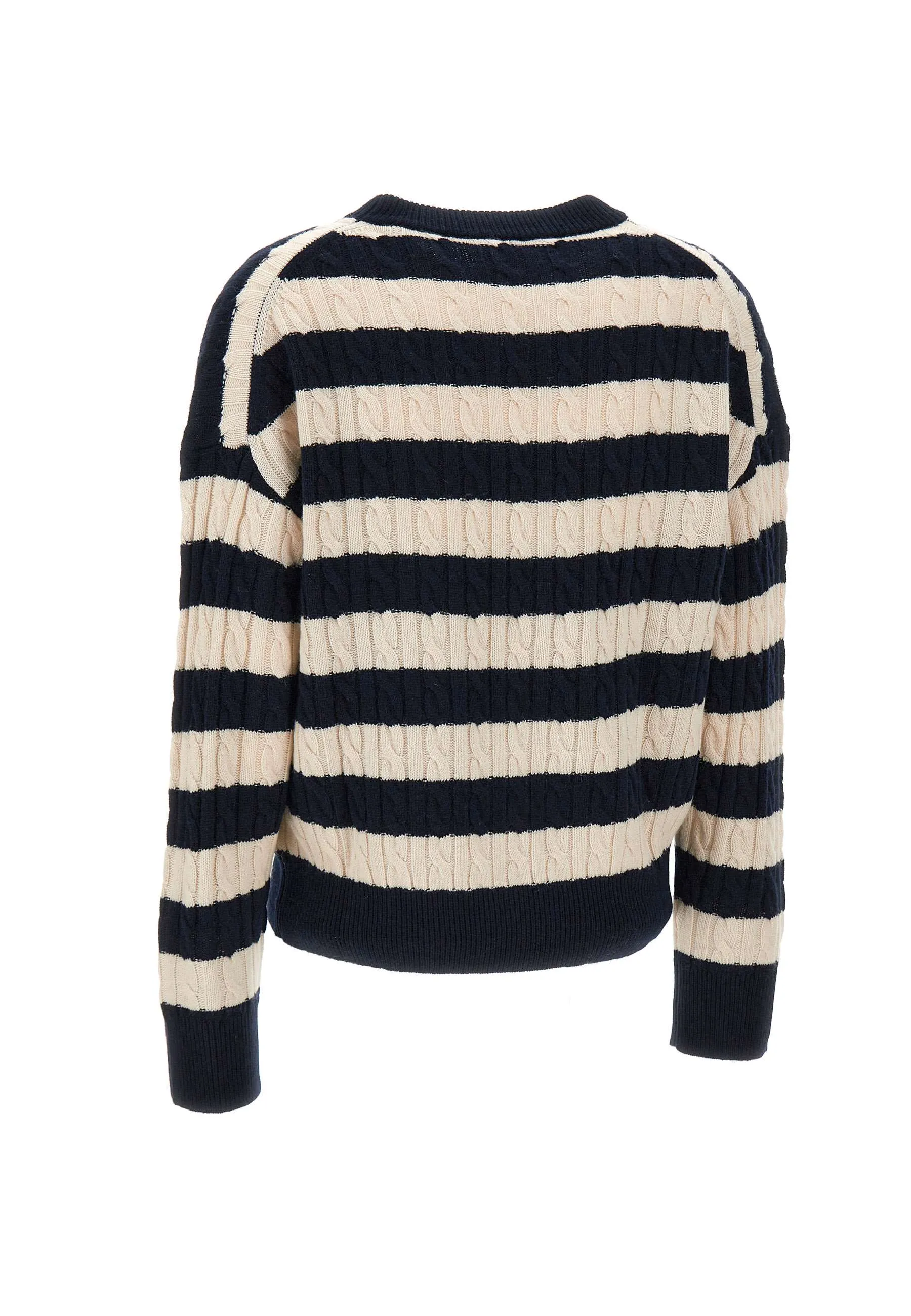 Blue Striped Wool and Cashmere Sweater