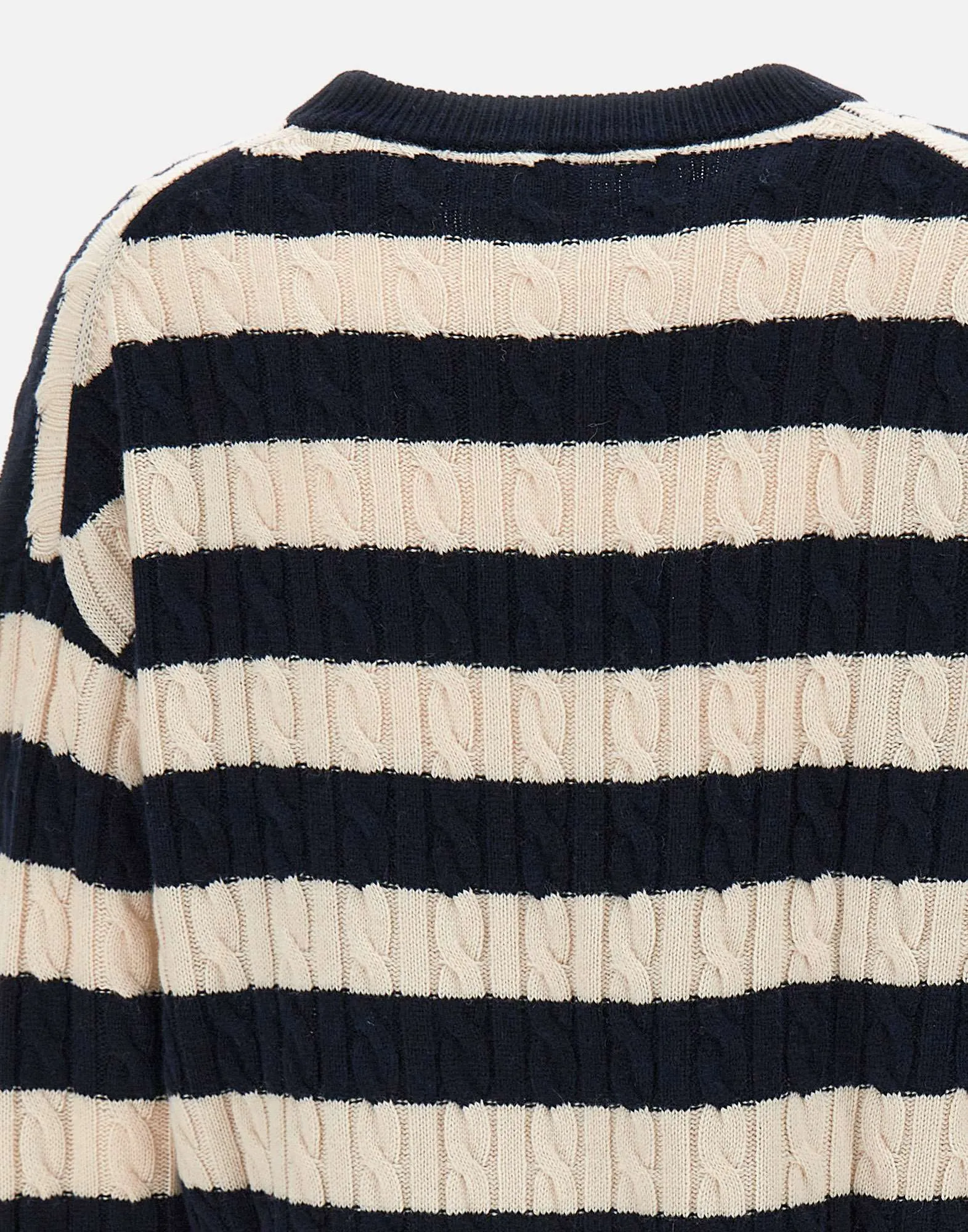 Blue Striped Wool and Cashmere Sweater