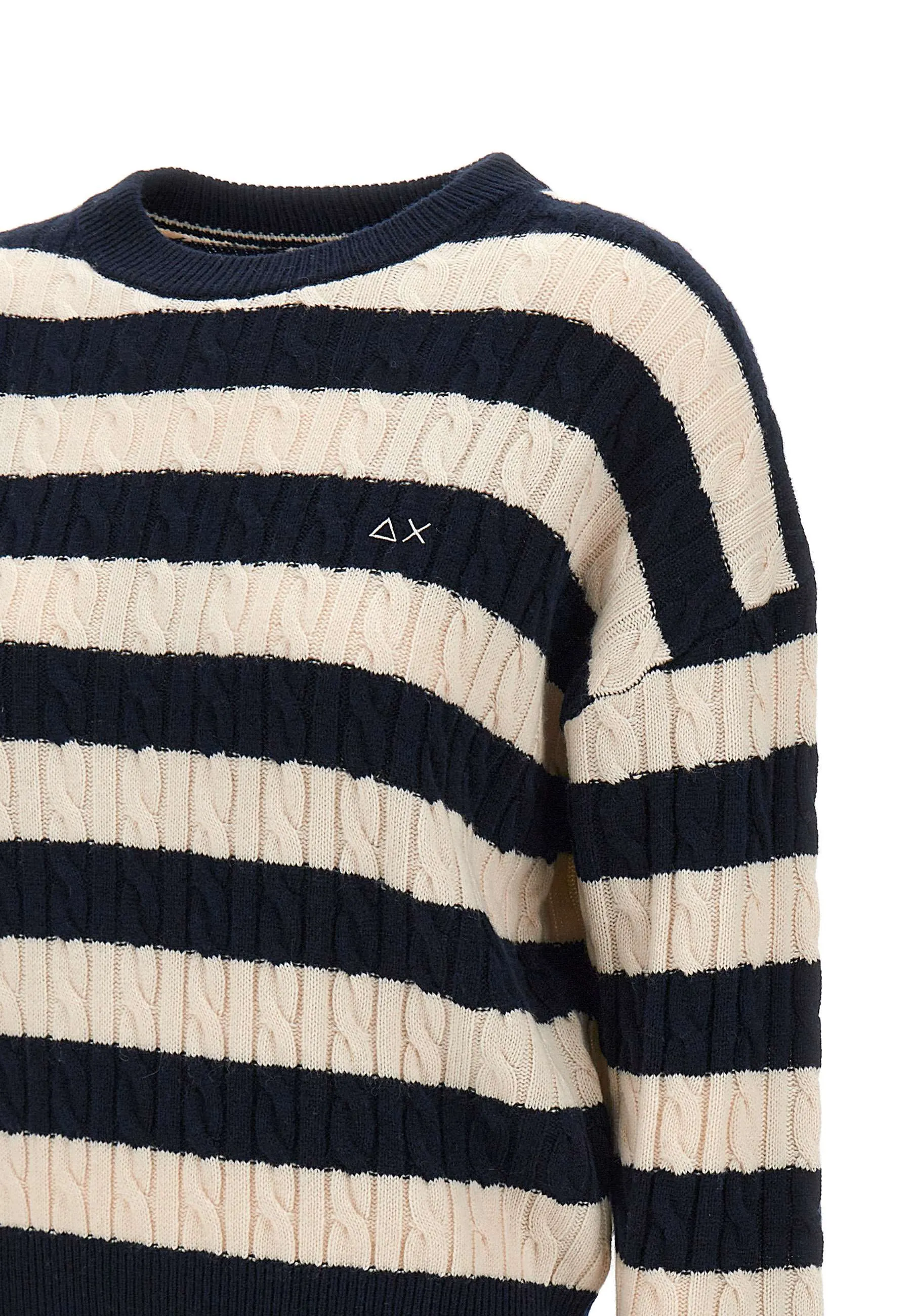 Blue Striped Wool and Cashmere Sweater