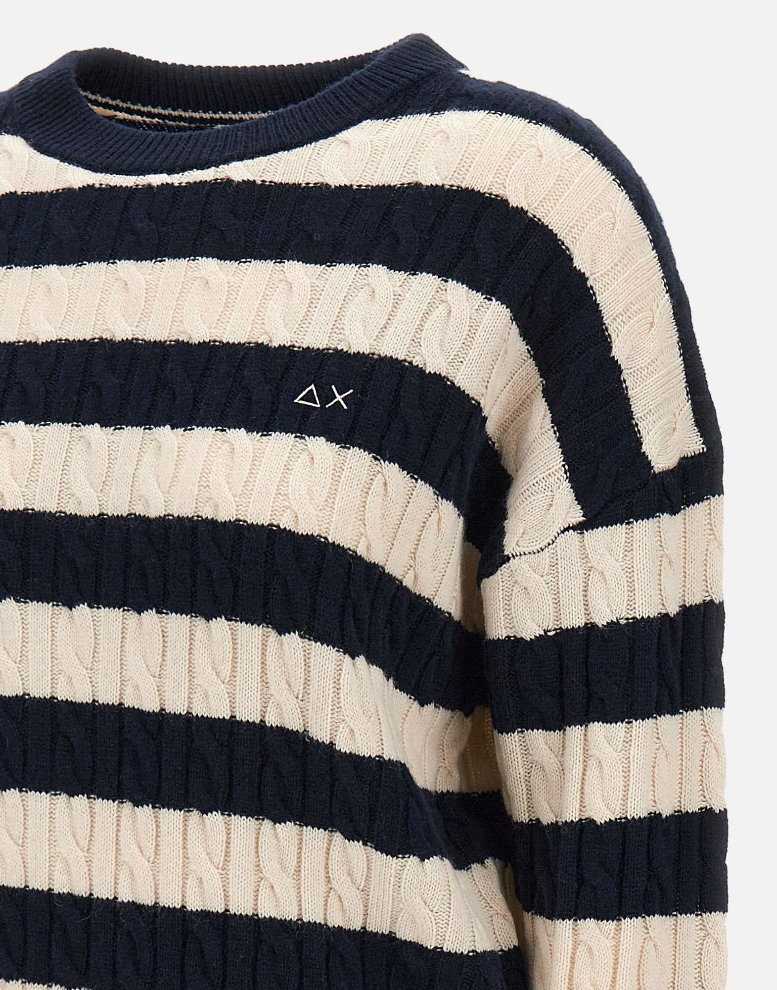 Blue Striped Wool and Cashmere Sweater