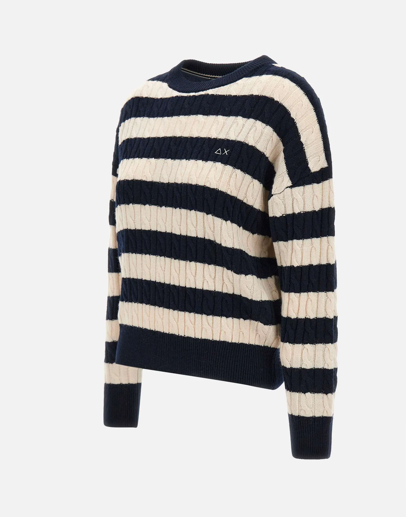 Blue Striped Wool and Cashmere Sweater