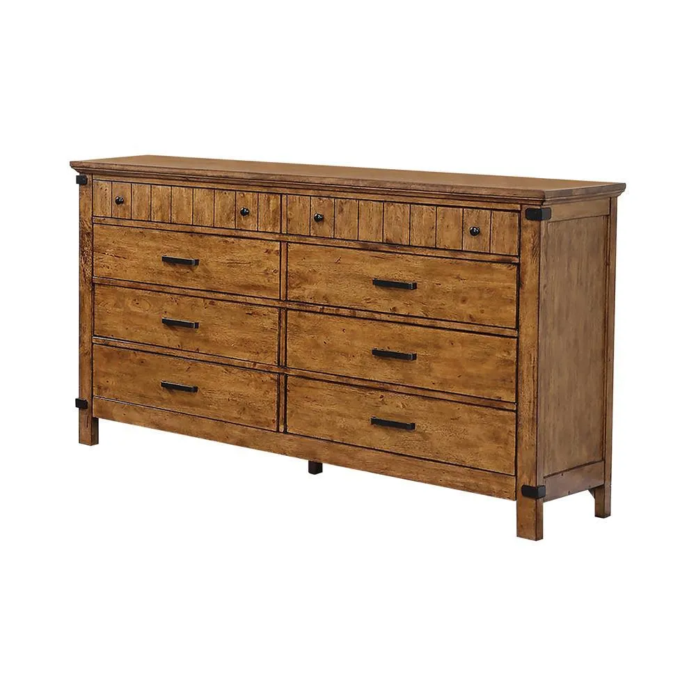 Brenner Rustic Honey Eight Drawer Dresser