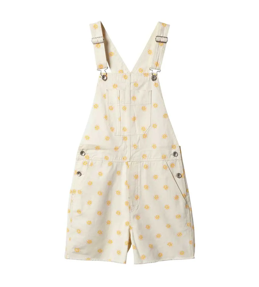 Brixton Women's Christina Crop Overall - White Daisy Dot