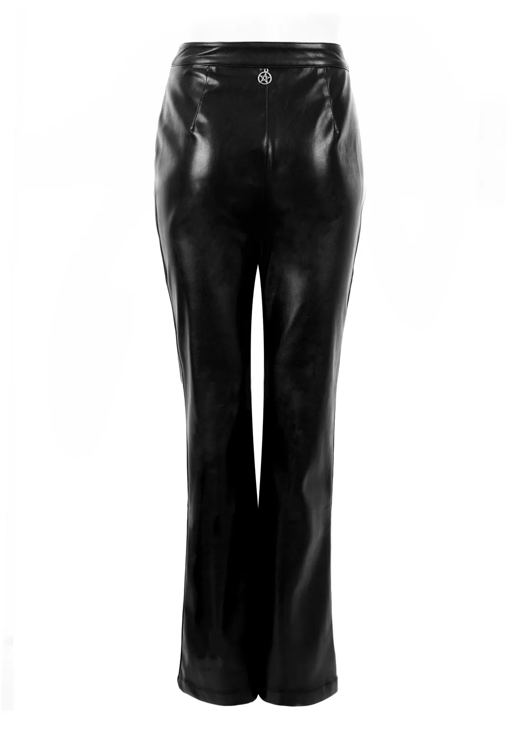 BRONTE LEATHER FLARED TROUSERS