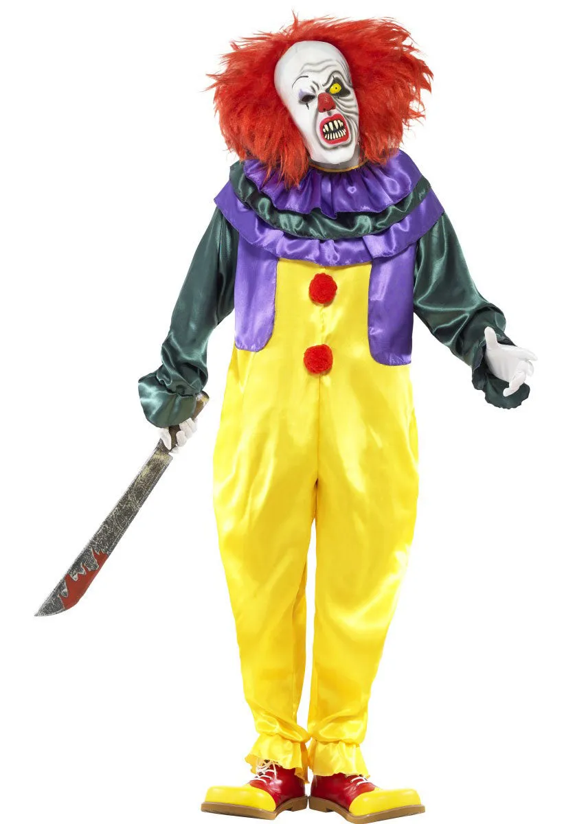 Classic Horror Clown Costume, Multi-Coloured