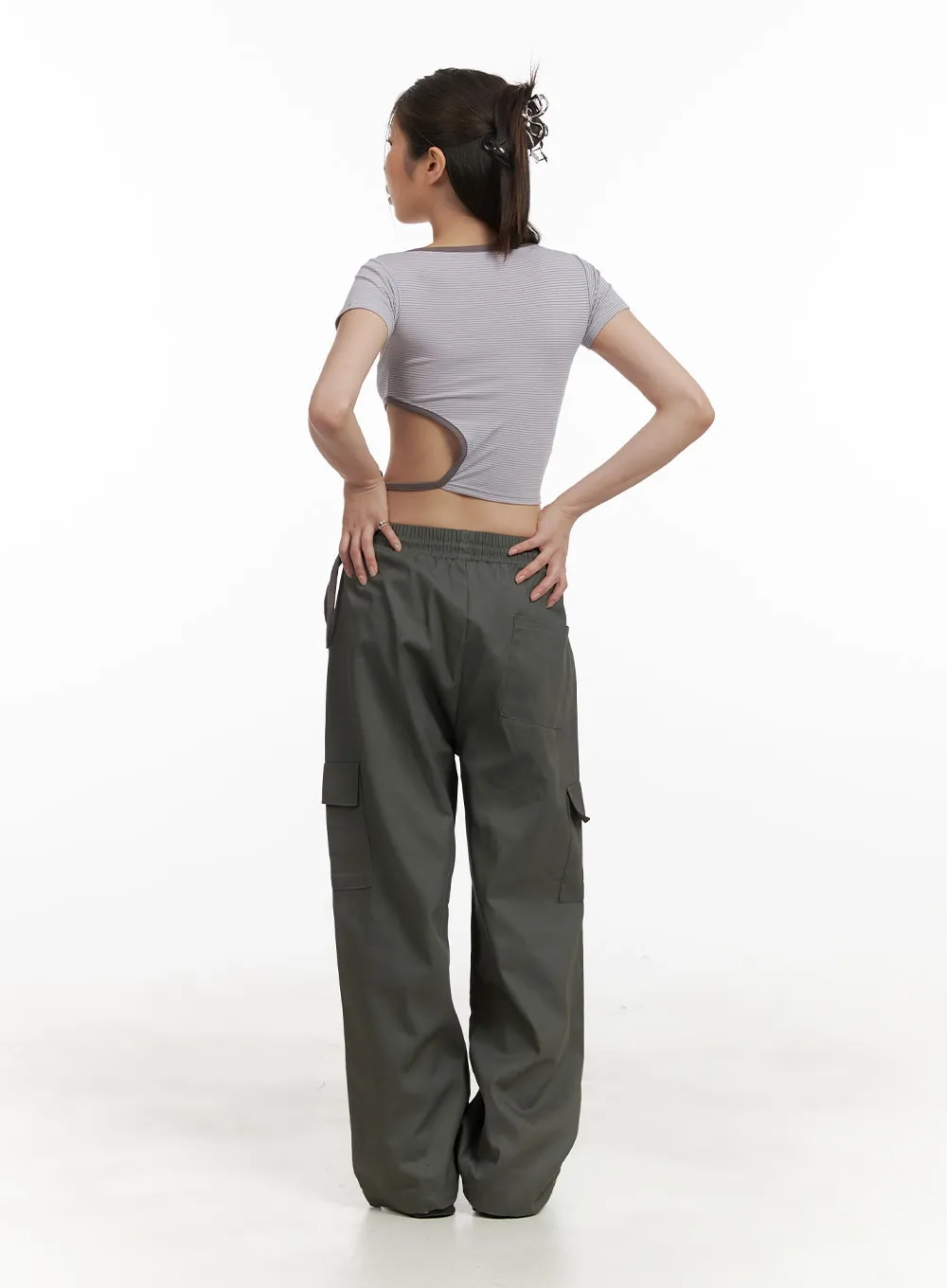 Comfy Cargo Pants (Dark Gray) OA429