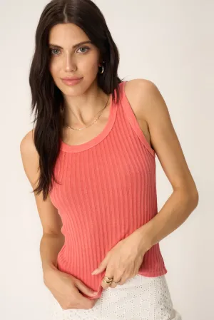 Cooper Sweater Rib Tank - MW Sunset Coral