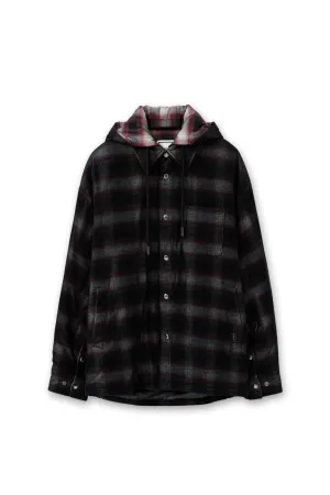 Corduroy Check Hooded Shirt