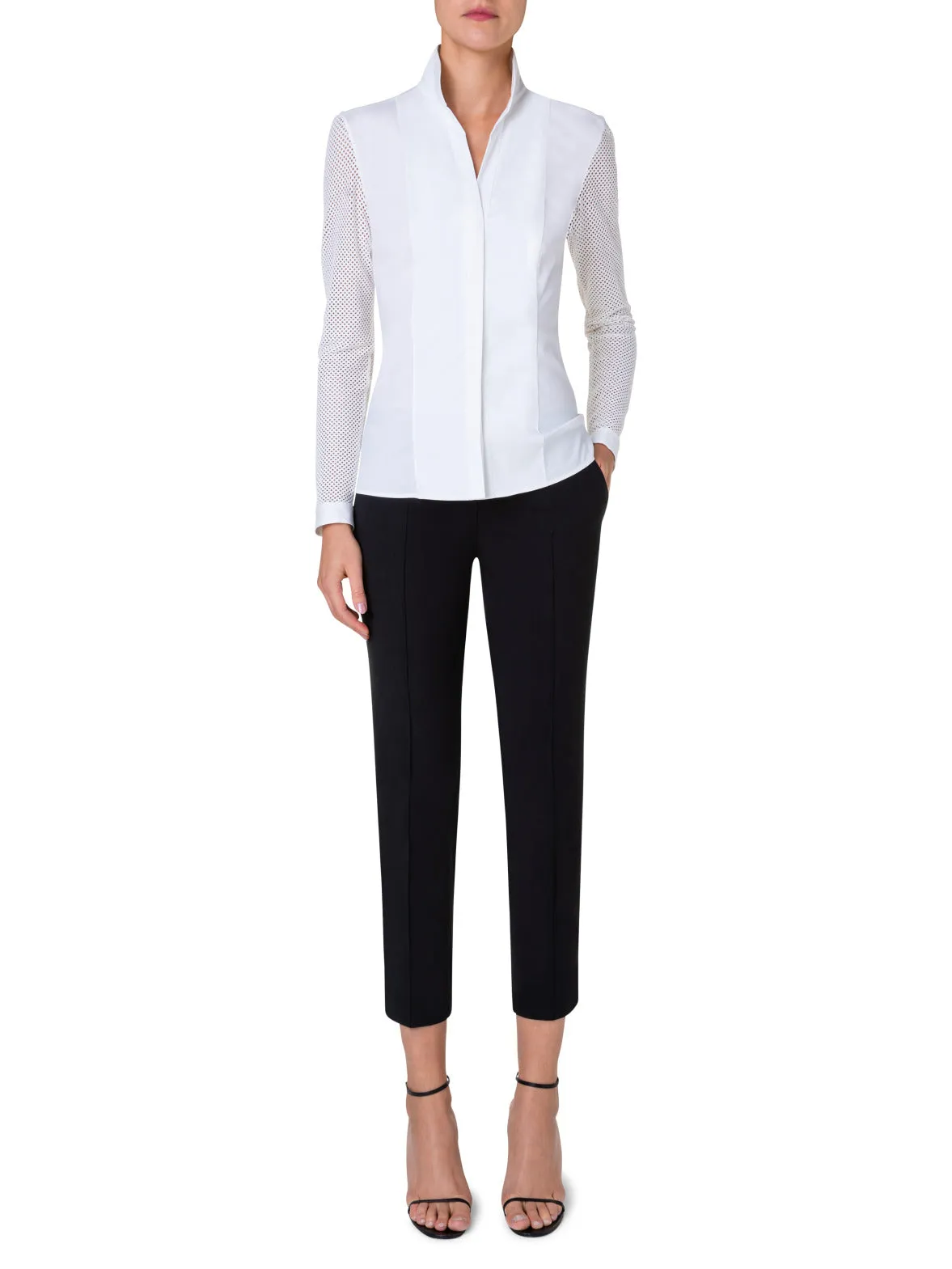 Cropped Slim Pants in Cotton