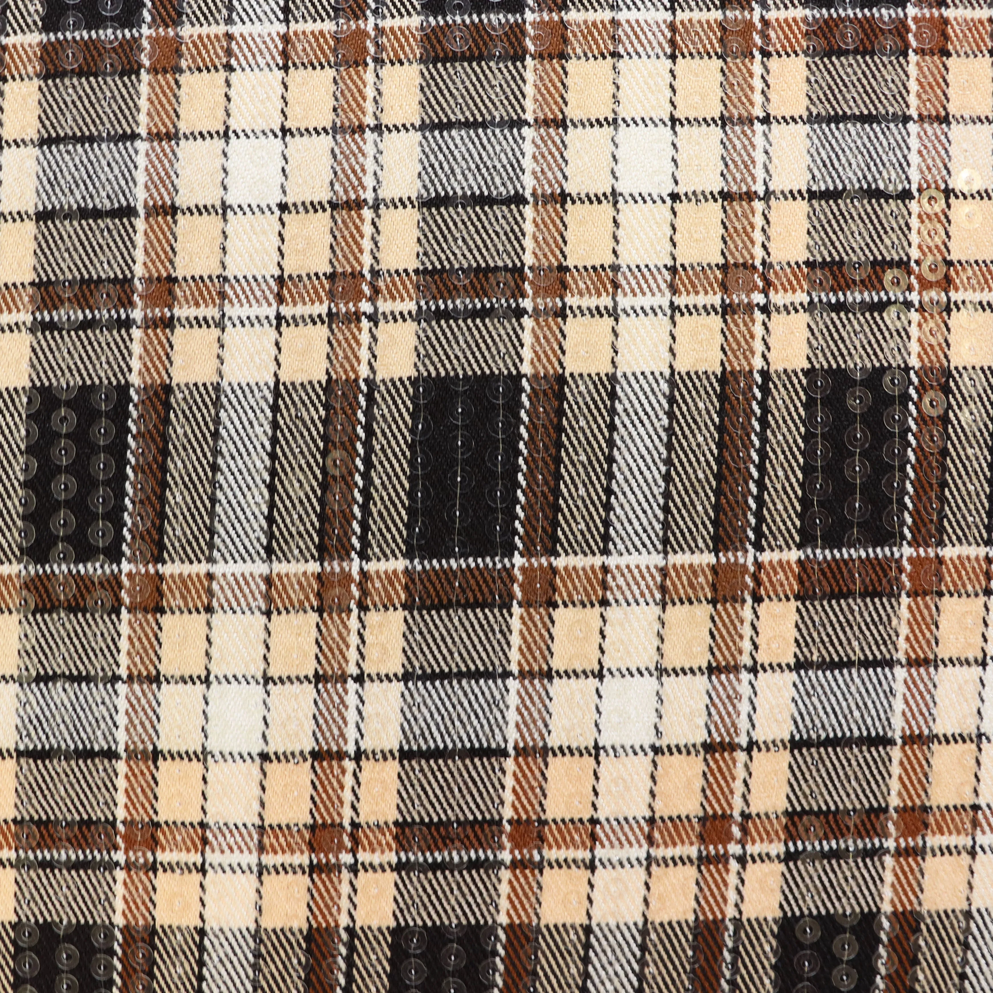 Deadstock Cotton Blend Suiting - Sequin Plaid Check - SALE