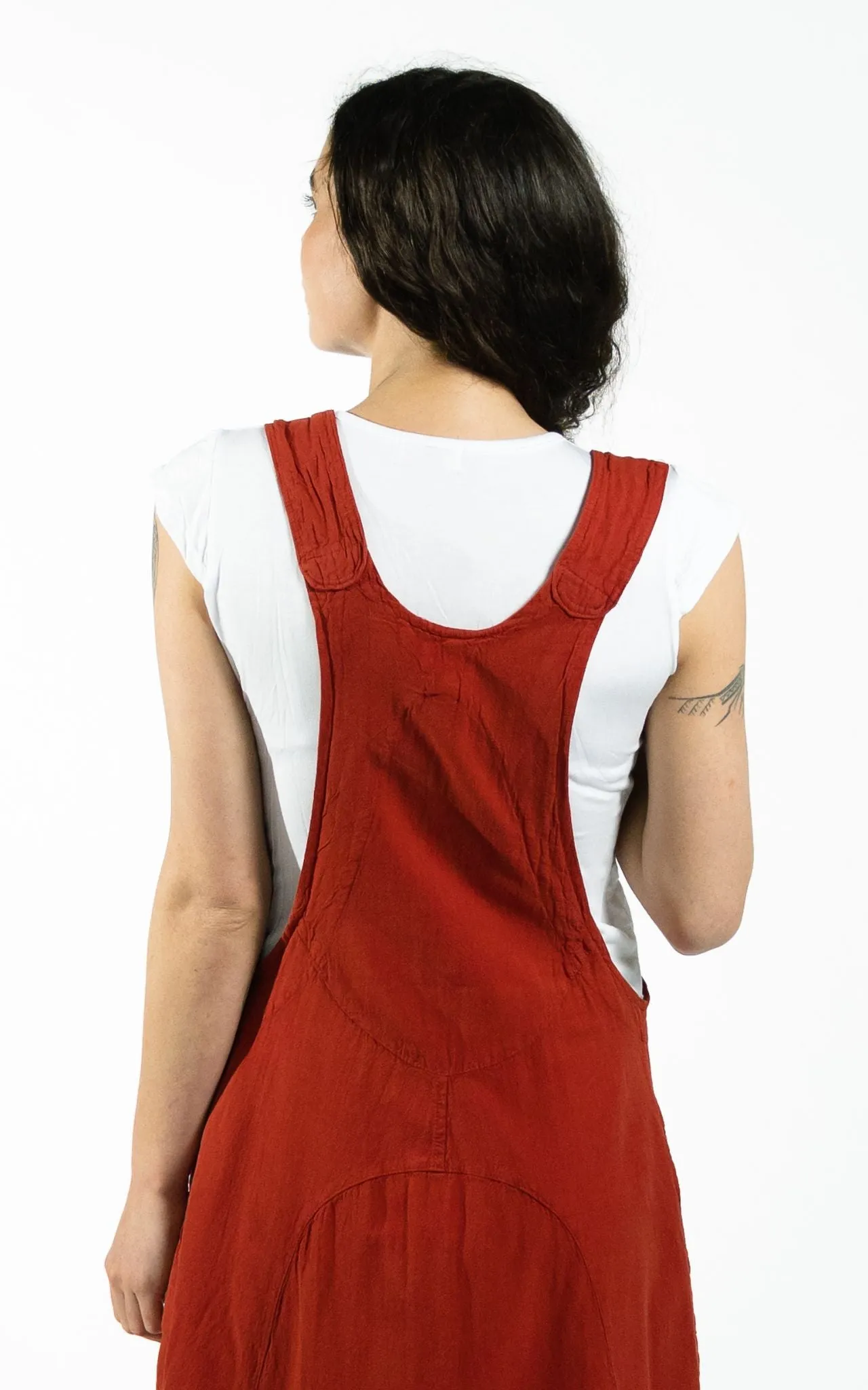 Dungaree Dress - Rust