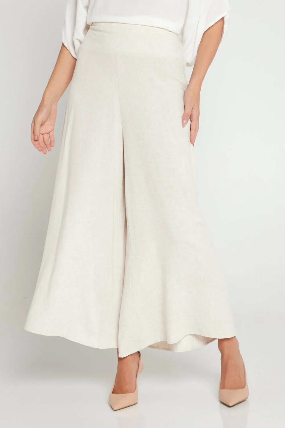 Elizabeth Wide Leg Pants - Flax