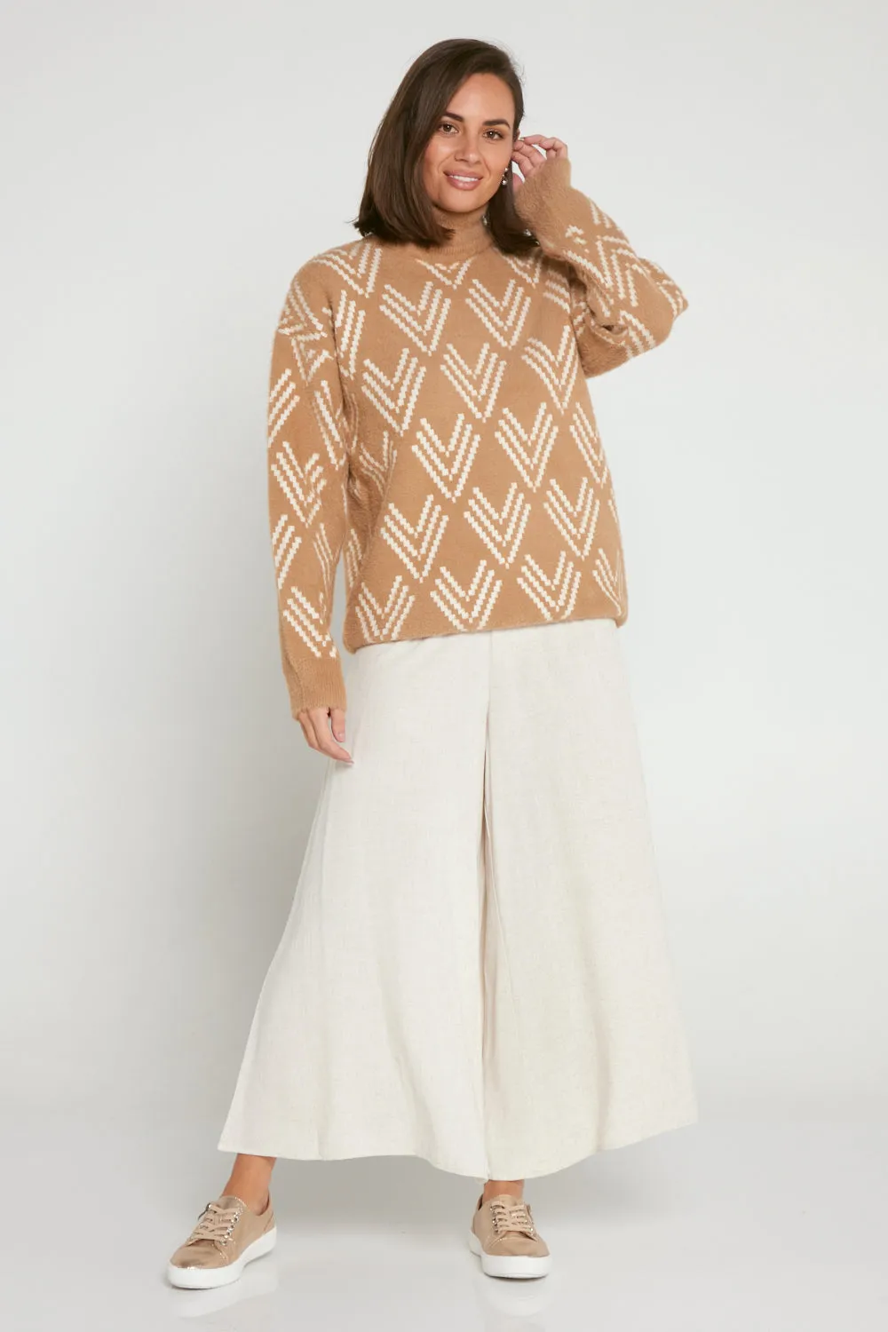 Elizabeth Wide Leg Pants - Flax