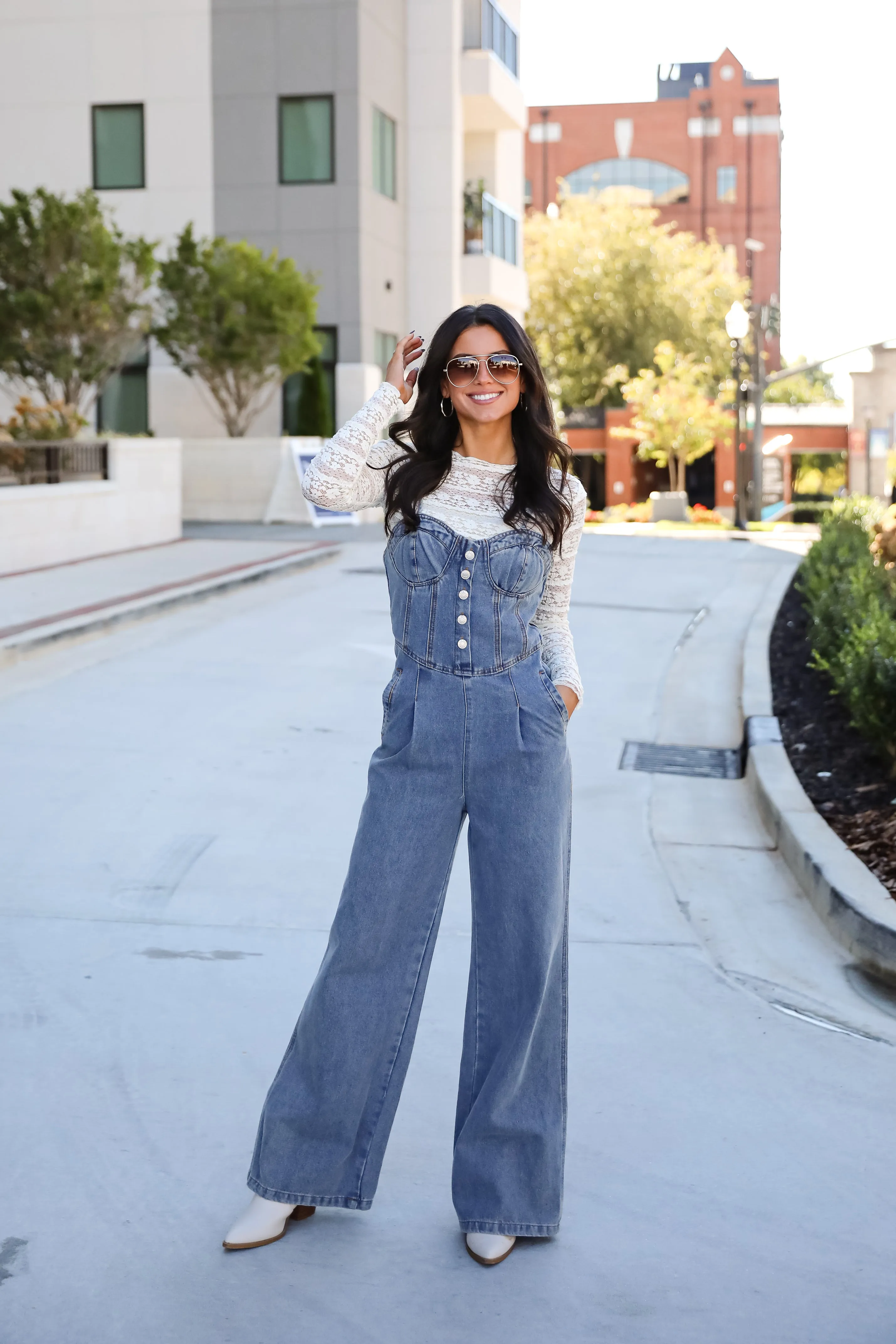 FINAL SALE - Delightful Impact Denim Jumpsuit