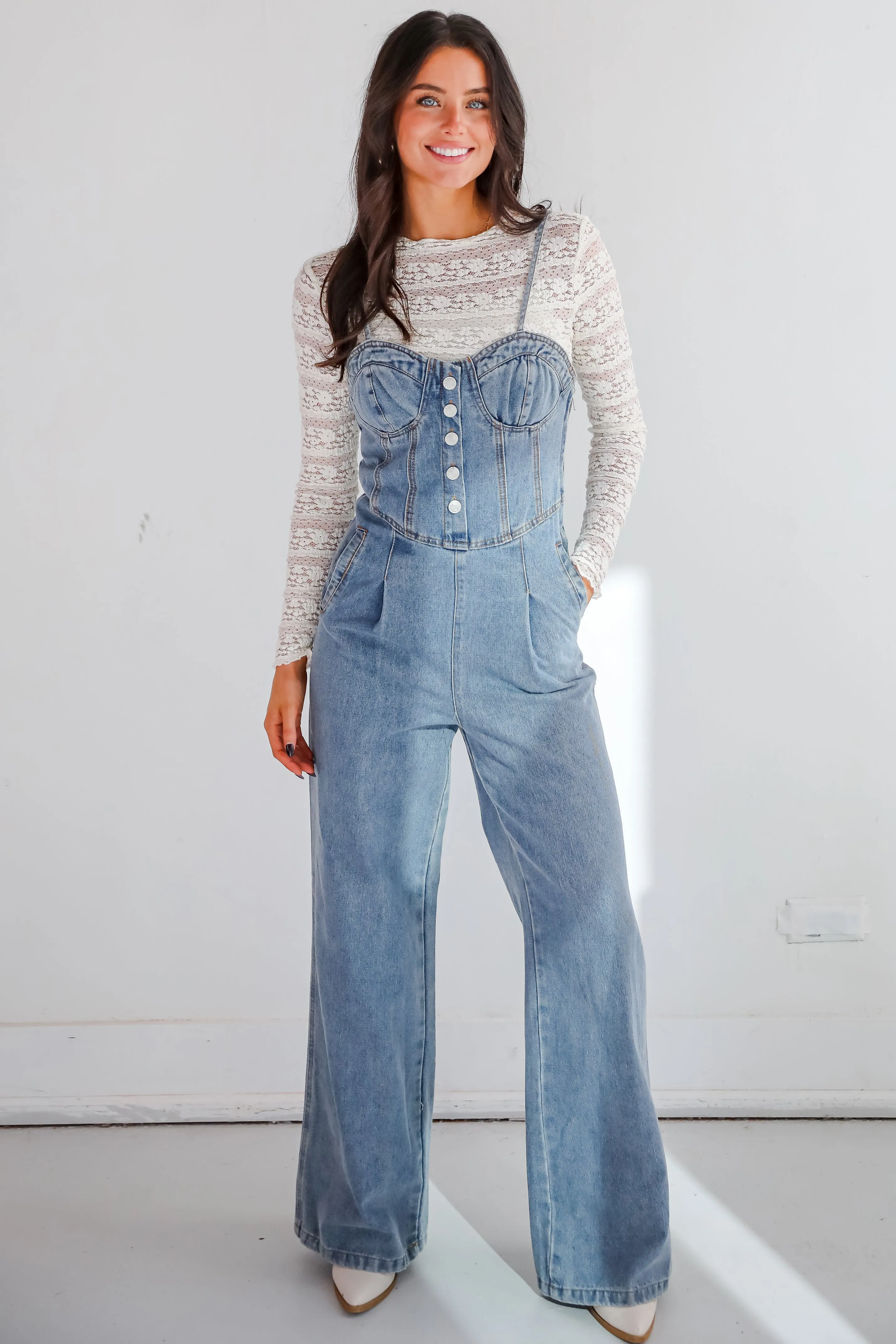 FINAL SALE - Delightful Impact Denim Jumpsuit