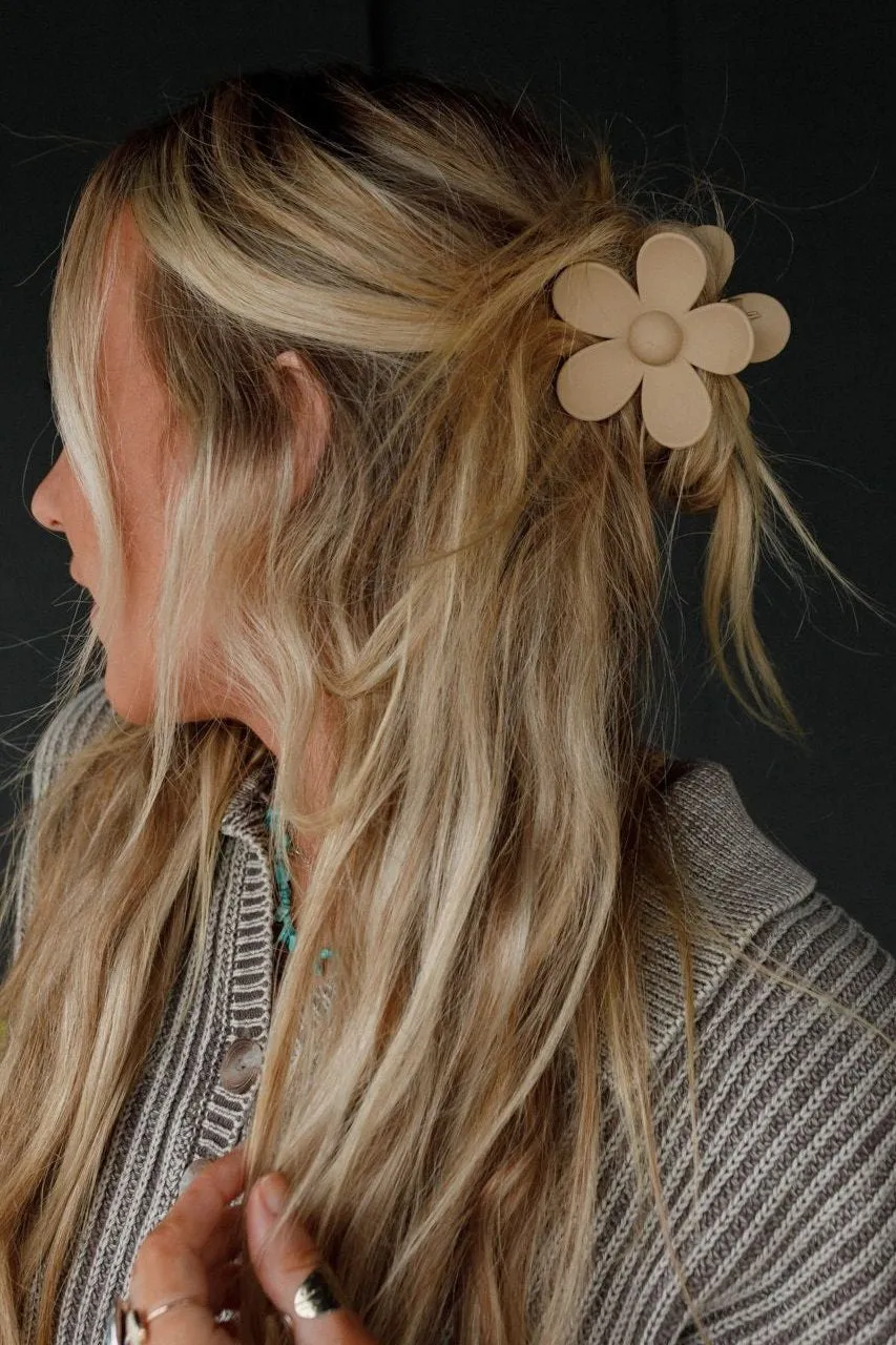 Flower Power Hair Clip - Mocha