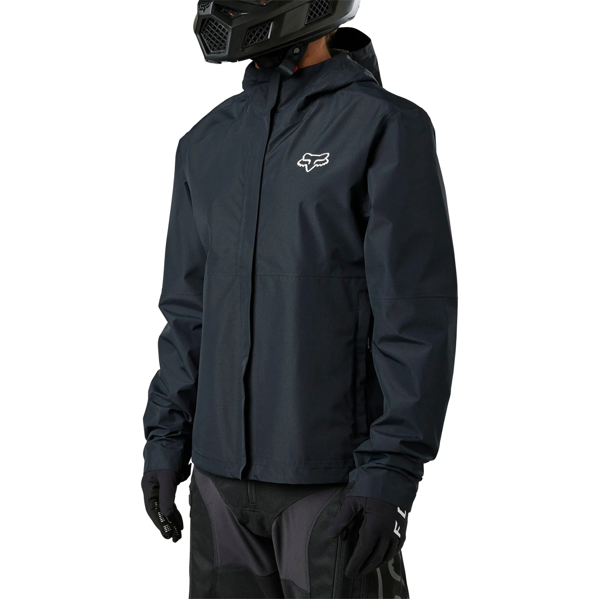 Fox Racing  Mens Ranger Offroad Packable Rain Jacket Waterproof Pockets Black