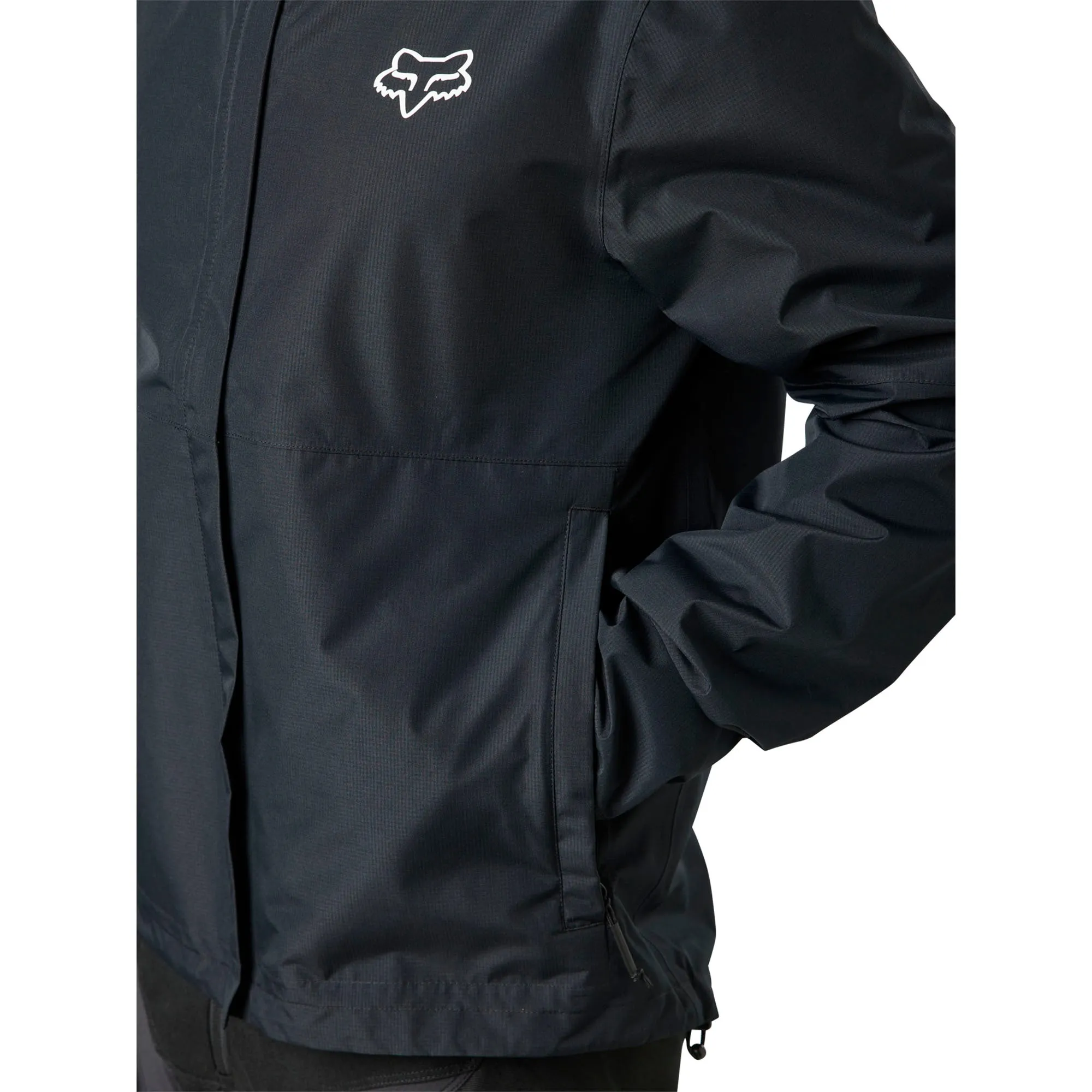 Fox Racing  Mens Ranger Offroad Packable Rain Jacket Waterproof Pockets Black