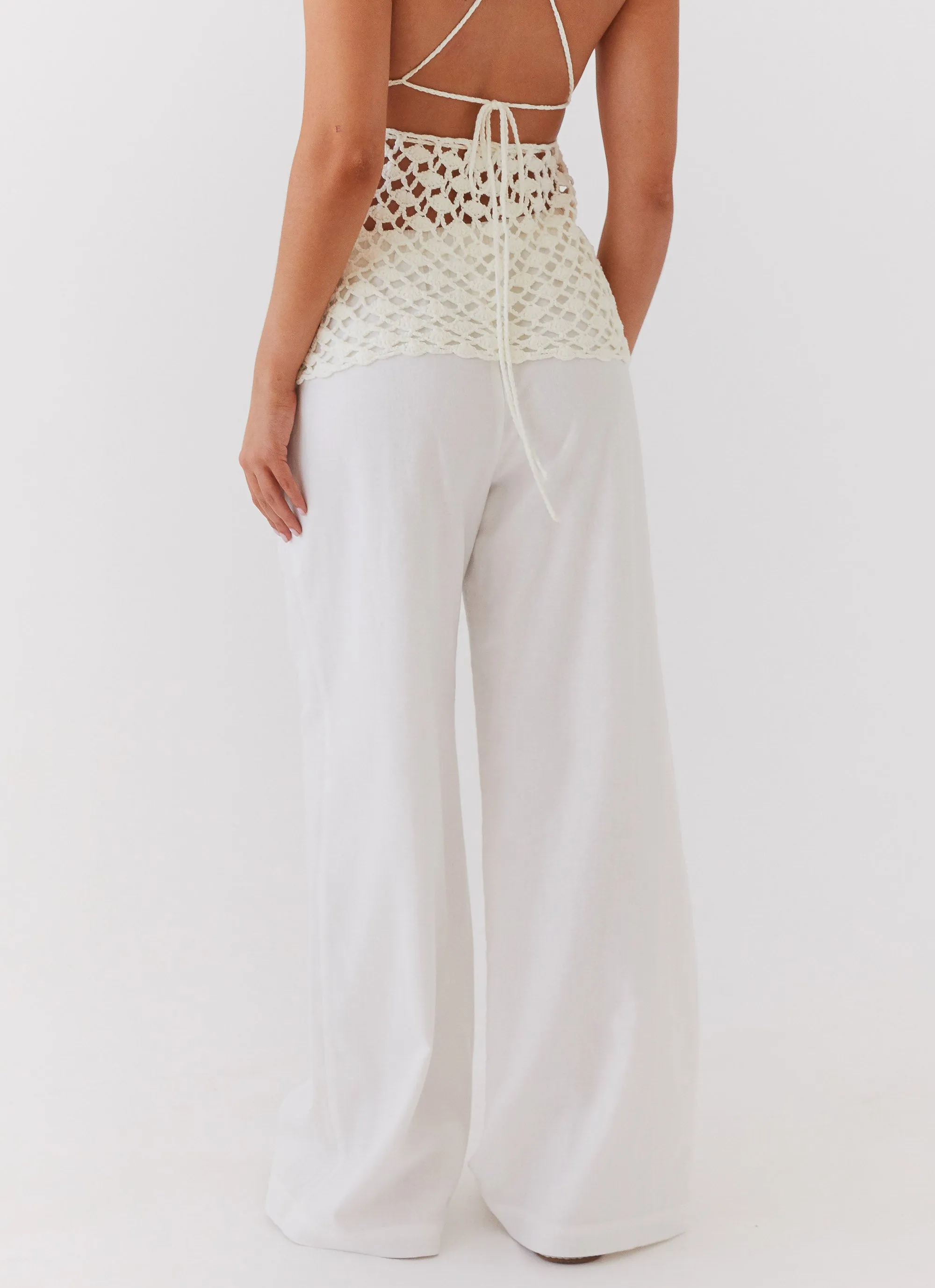 Fresh Face Linen Pants - White