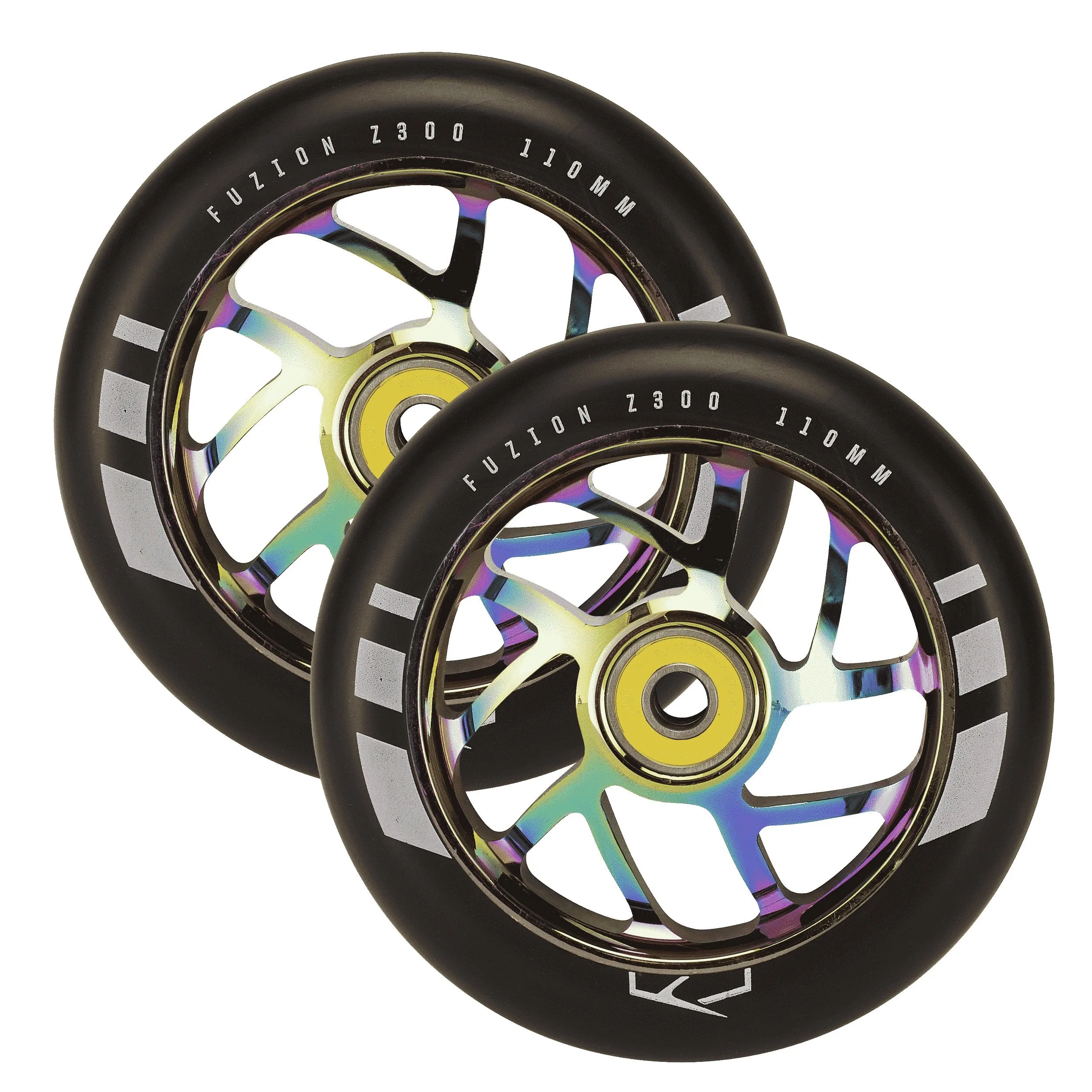 Fuzion Flight Wheels 110mm - Black/Neochrome Core (Pair)