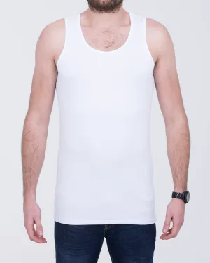 Girav Sleeveless Extra Tall Vest (white) Twin Pack