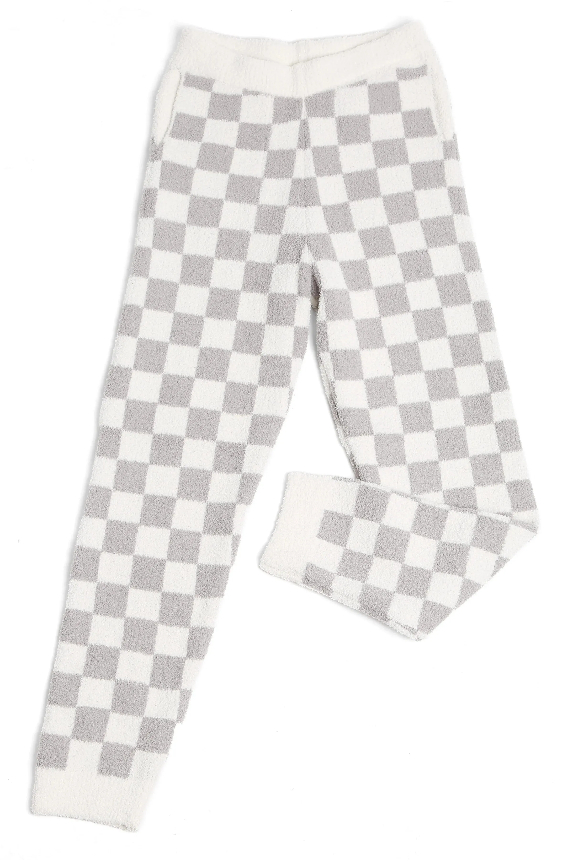 Gray Checkered Luxury Pajama Bottoms