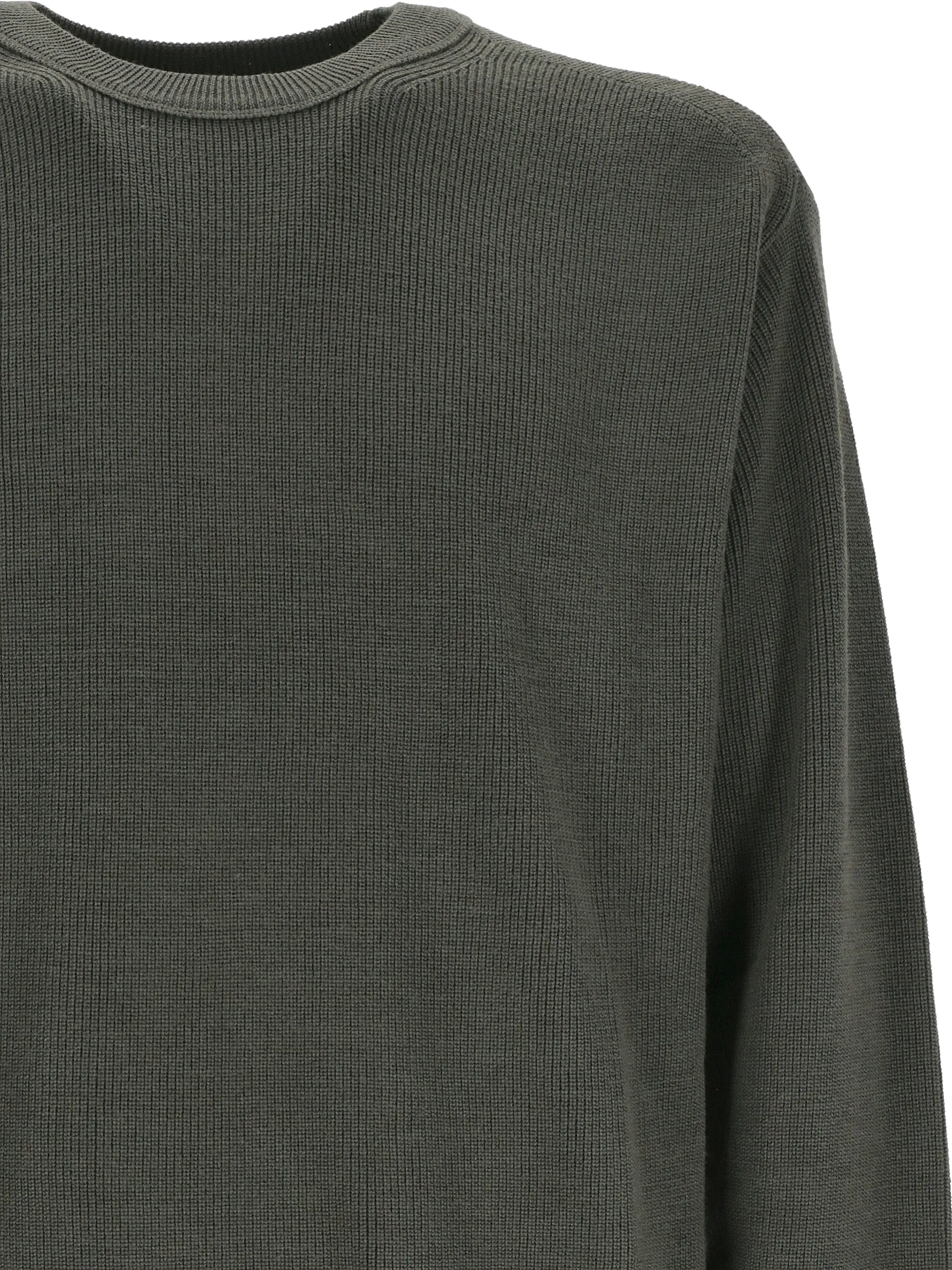 Green Virgin Wool Crew Neck Sweater