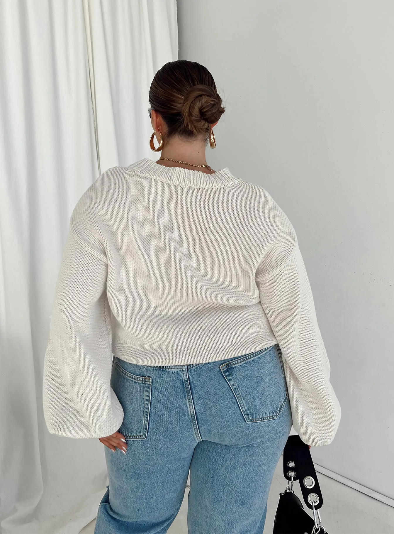 Harmony Knit Sweater Beige Curve