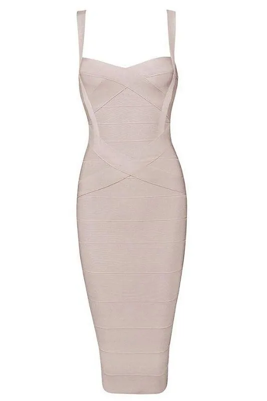 Heidi Bandage Midi Dress - Cream