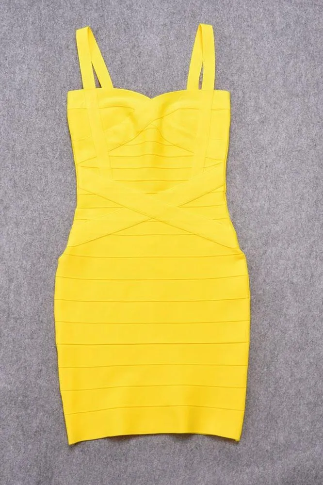 Heidi Bandage Mini Dress - Sun Yellow