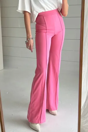 High Waist Center Seam Flared Pants