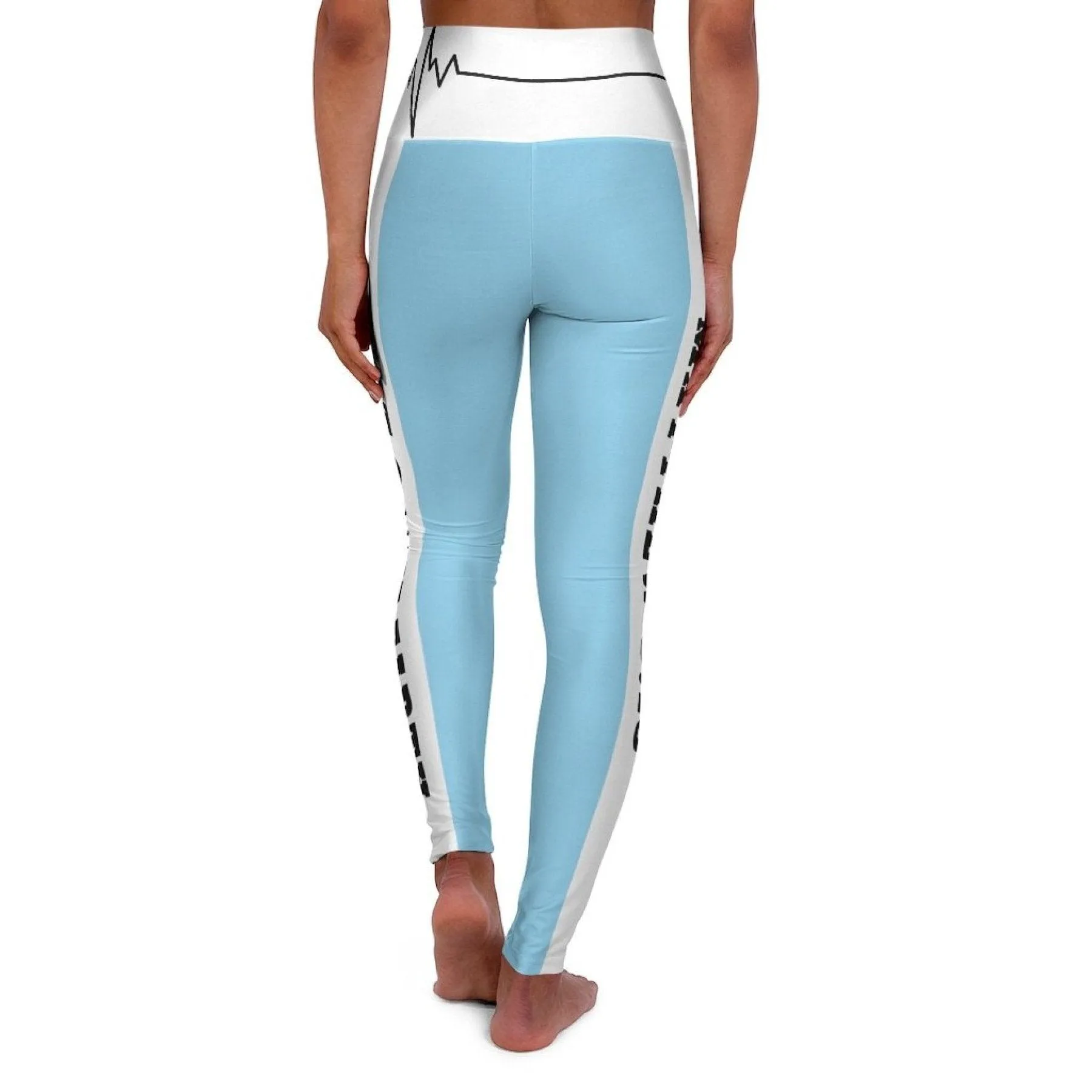 High Waisted Yoga Leggings, Light Blue Salt Of The Earth Matthew 5:13