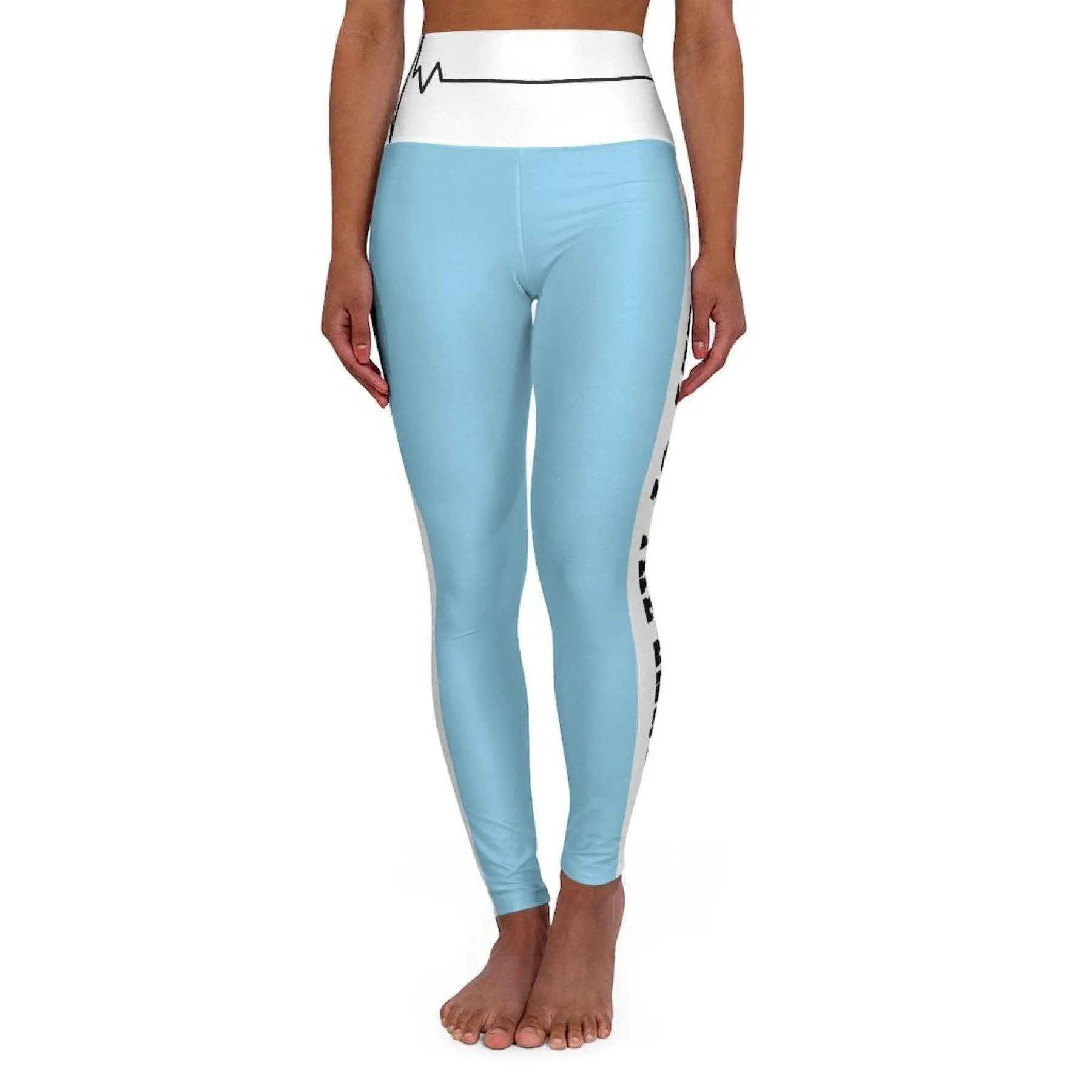 High Waisted Yoga Leggings, Light Blue Salt Of The Earth Matthew 5:13