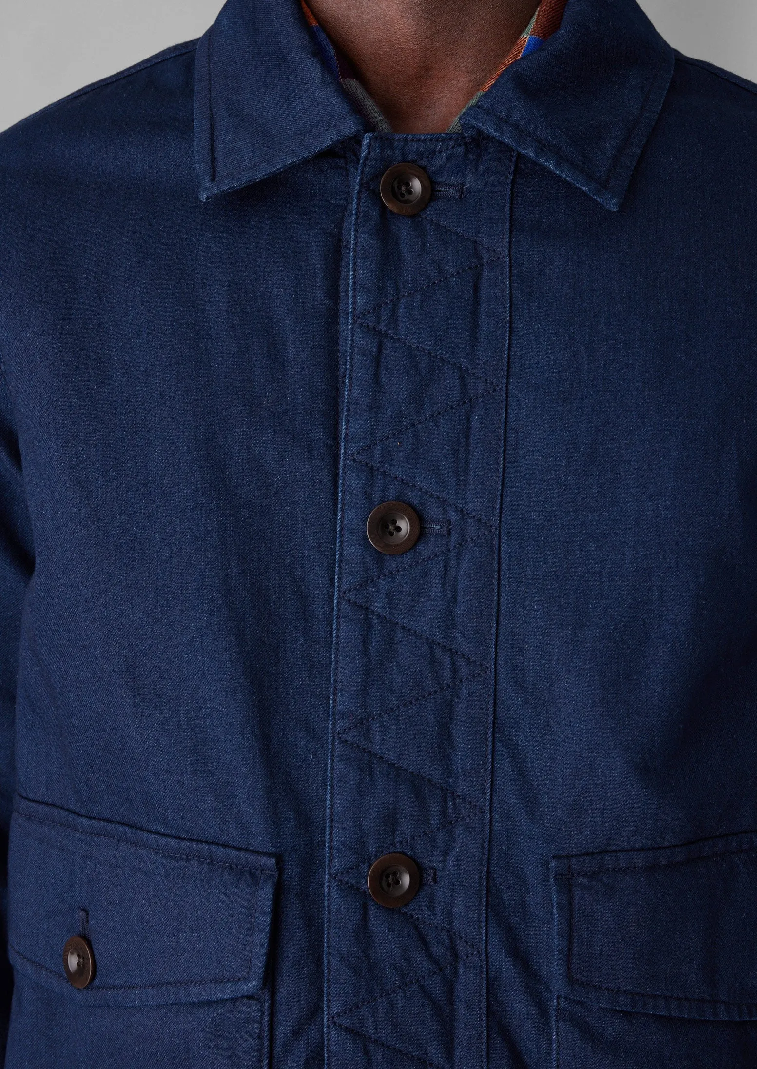 Indigo Cotton Quilted Jacket | Indigo