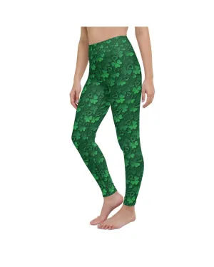 Irish 3D Shamrocks Yoga Pants