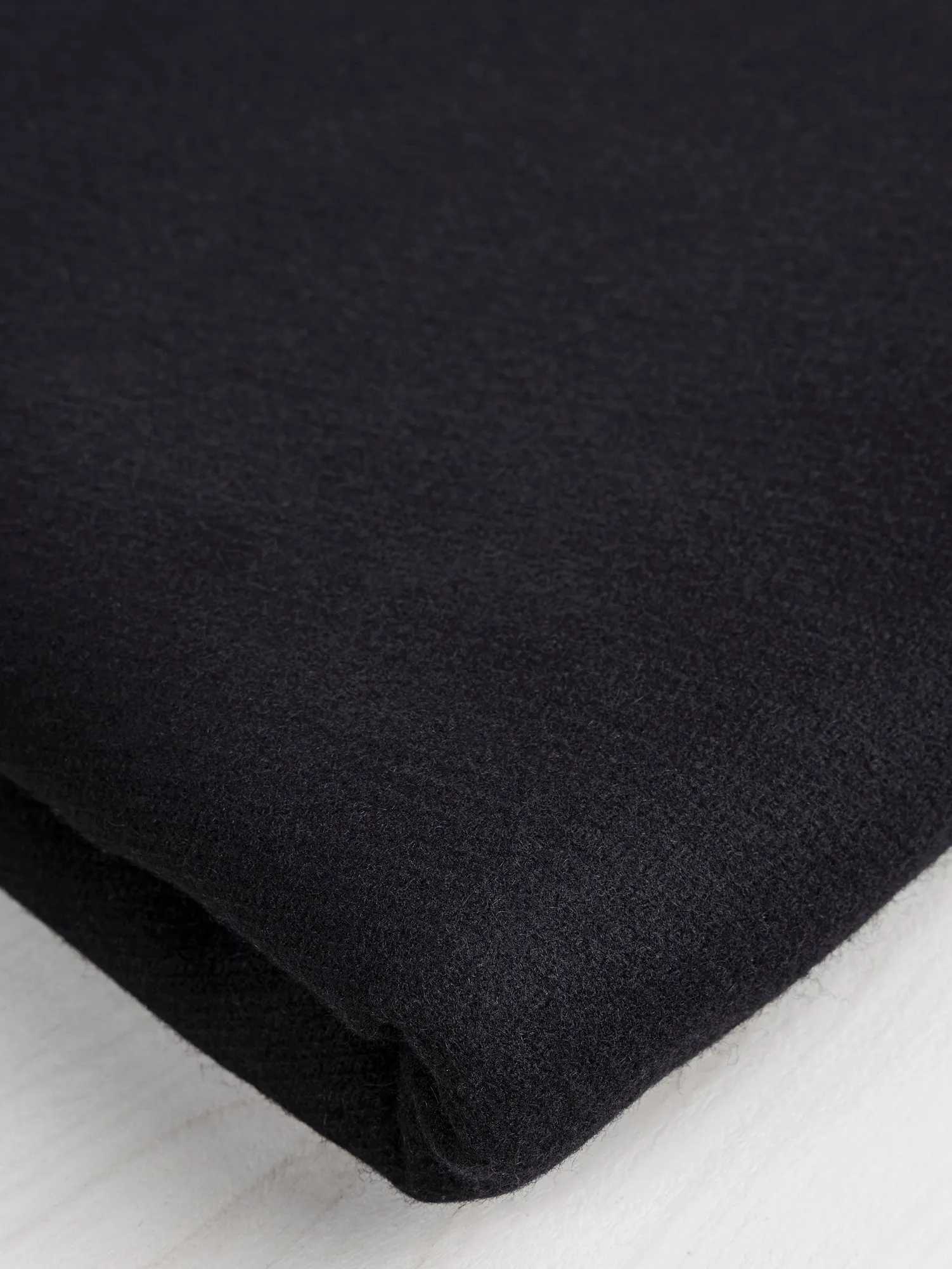 Italian Textured Wool Blend Coating Deadstock - Black - Swatch