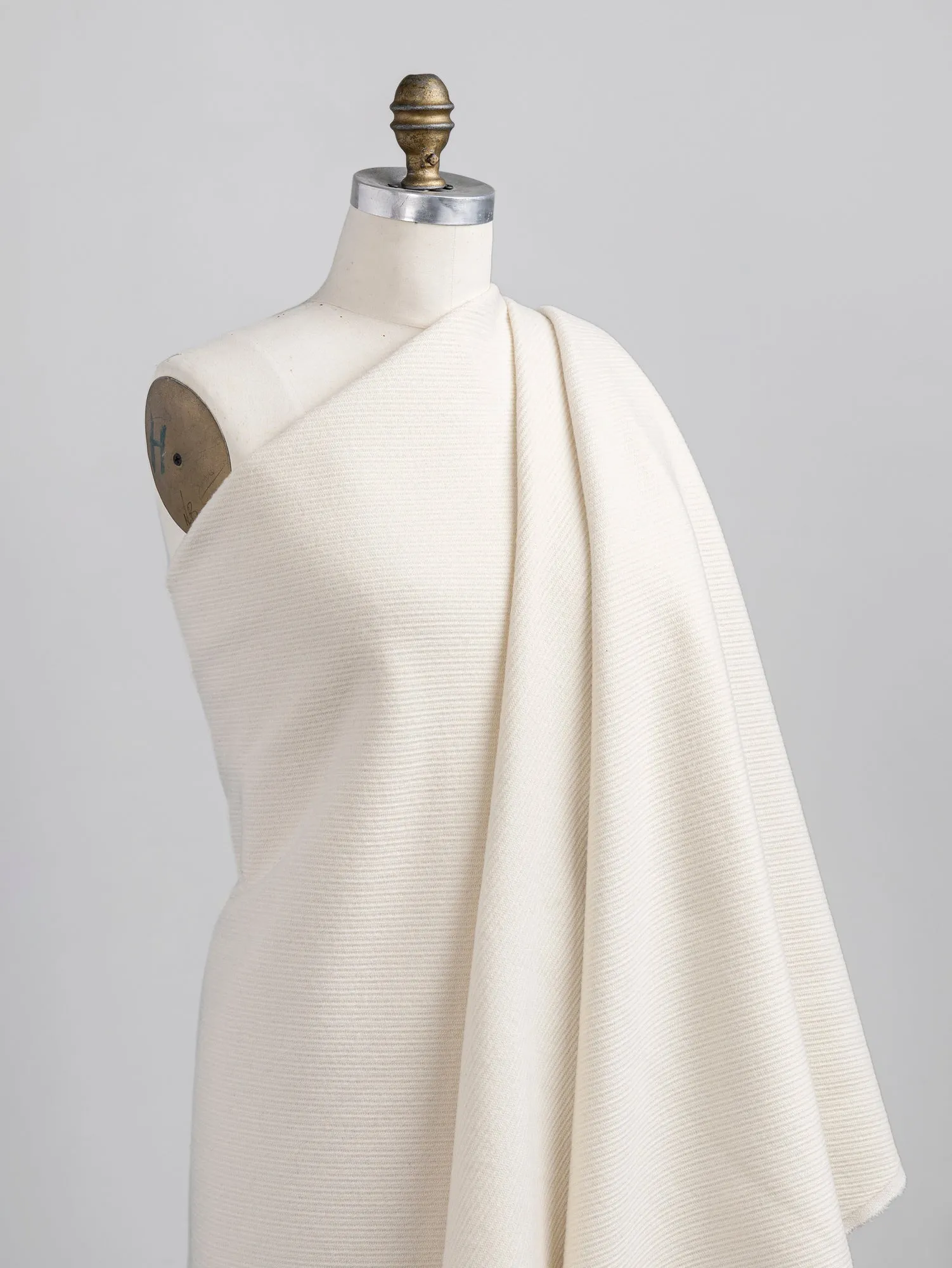 Italian Textured Wool Coating Deadstock - Ivory