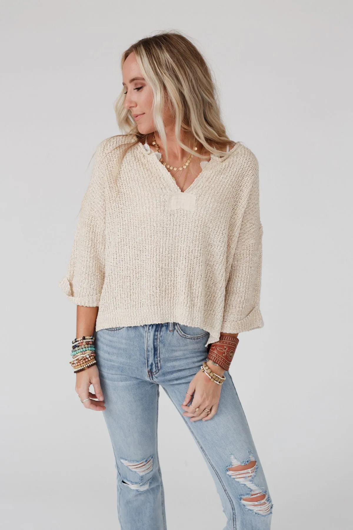 Just Right Slouchy Sweater - Oatmeal