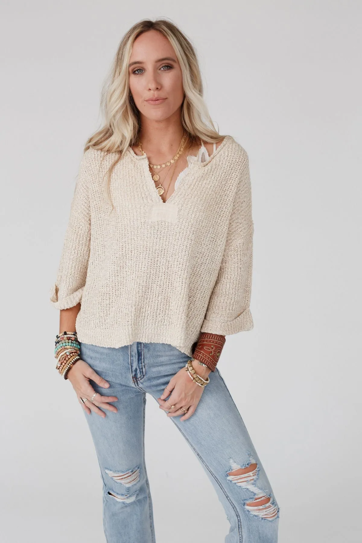 Just Right Slouchy Sweater - Oatmeal