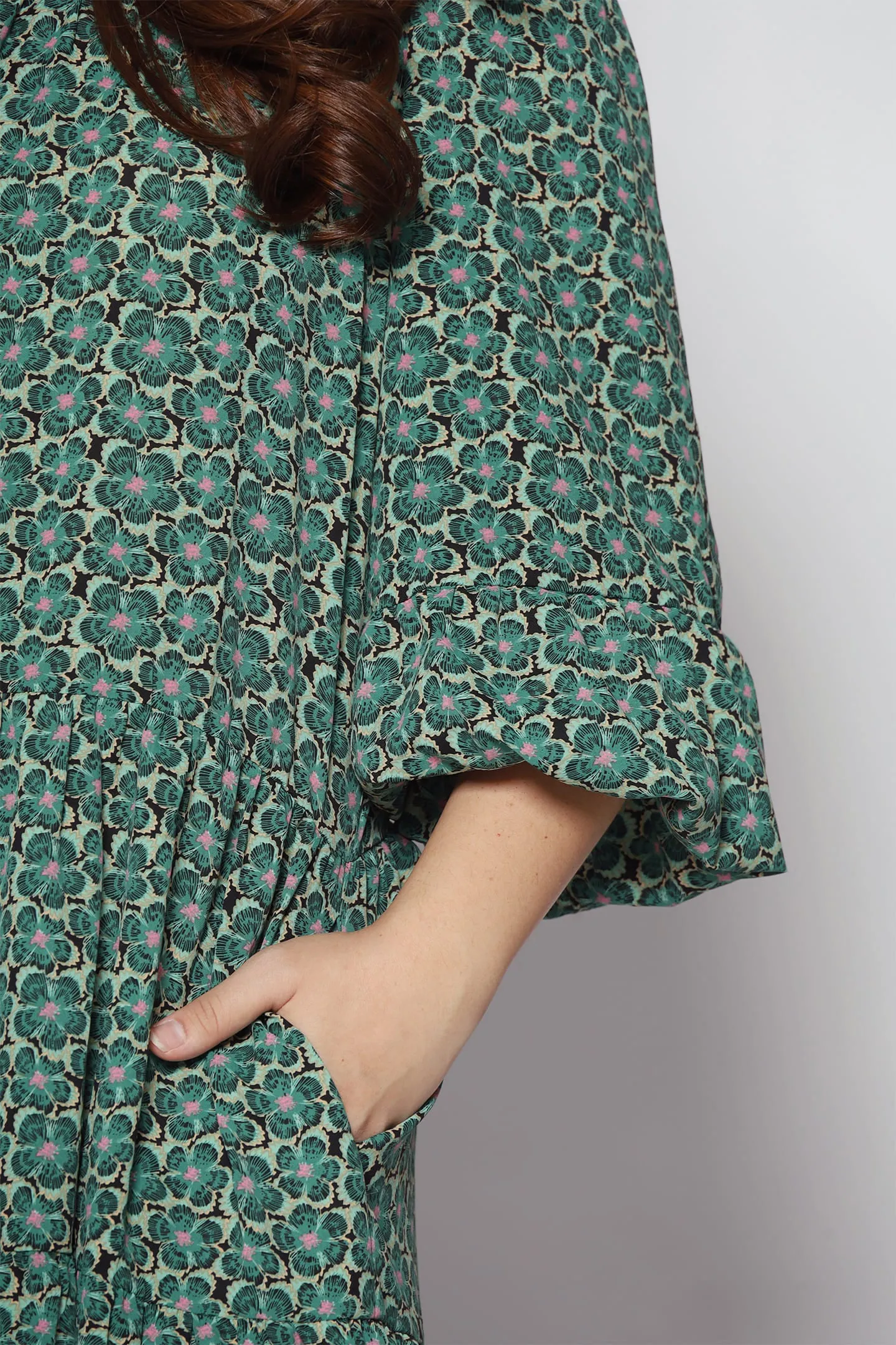 Maggie Dress in Green Floral